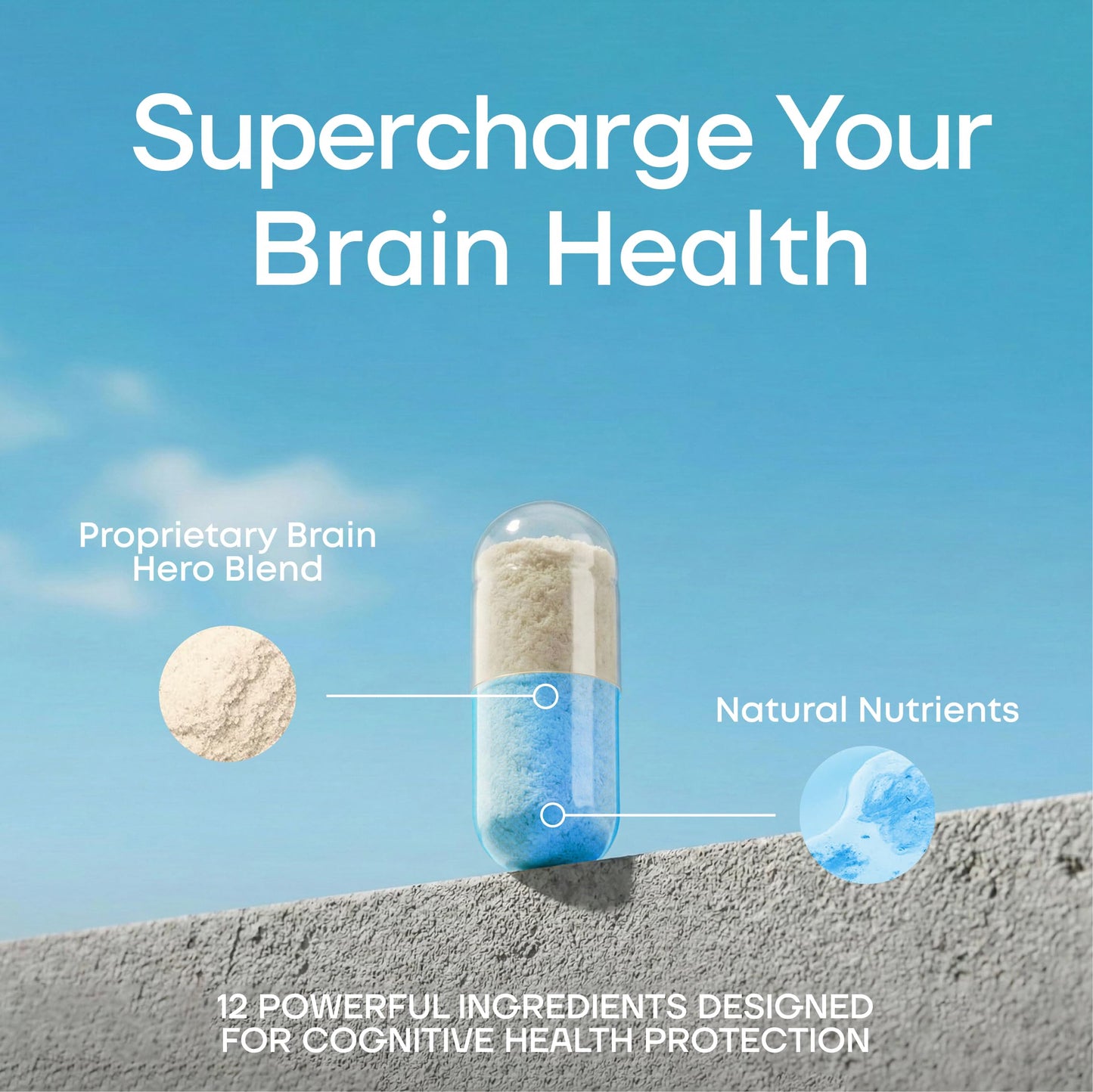 Brain Hero Natural Cognitive Health Support Vegan Capsules, 60 Count