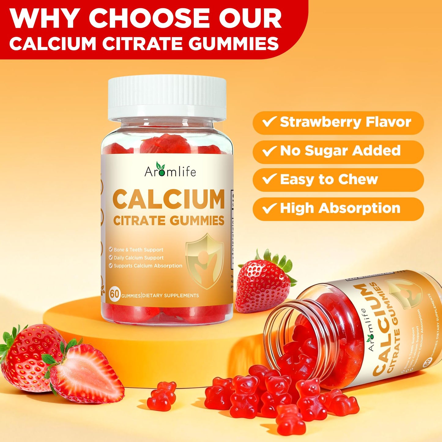 Aromlife Calcium Citrate Gummies 60 Count