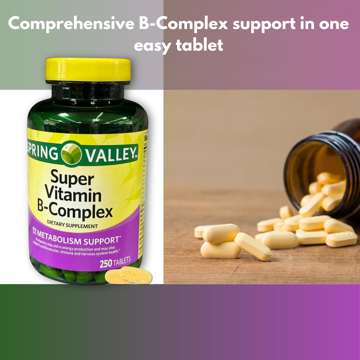 FUSION SHOP STORE Super B Complex Tablets 250 Count