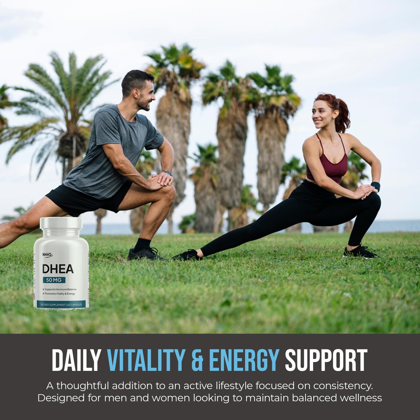 NHHS DHEA 50 mg Hormone Balance & Vitality Support for Men & Women 60 Capsules