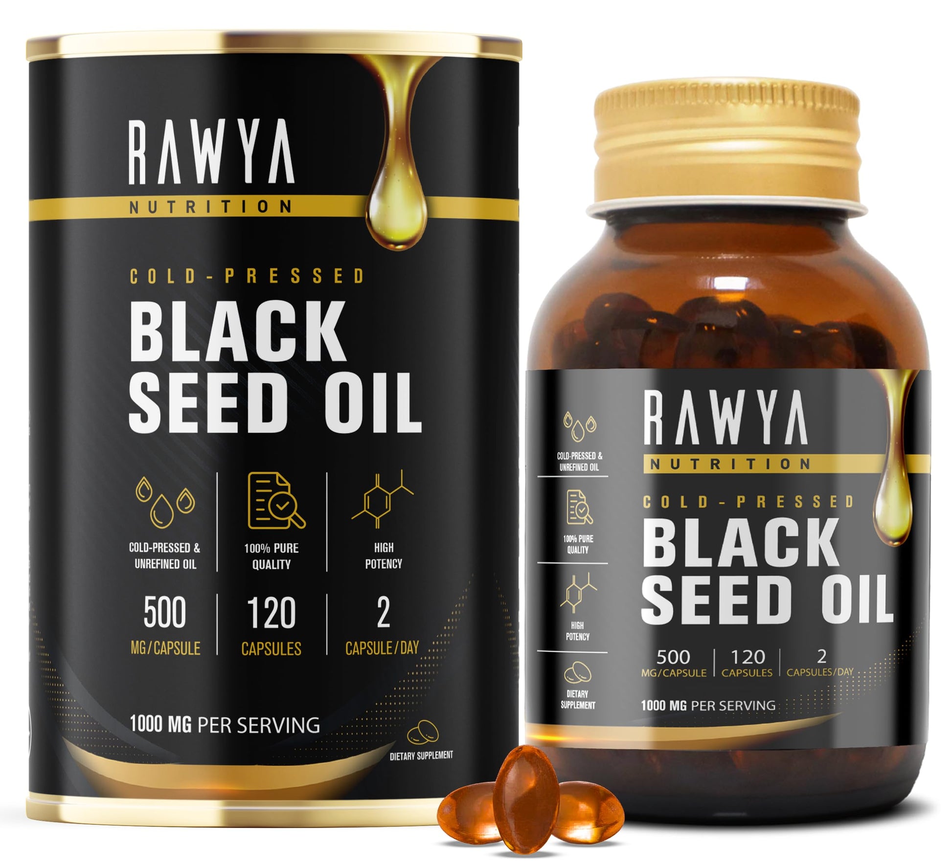 RAWYA Black Seed Oil Softgel 120 Count