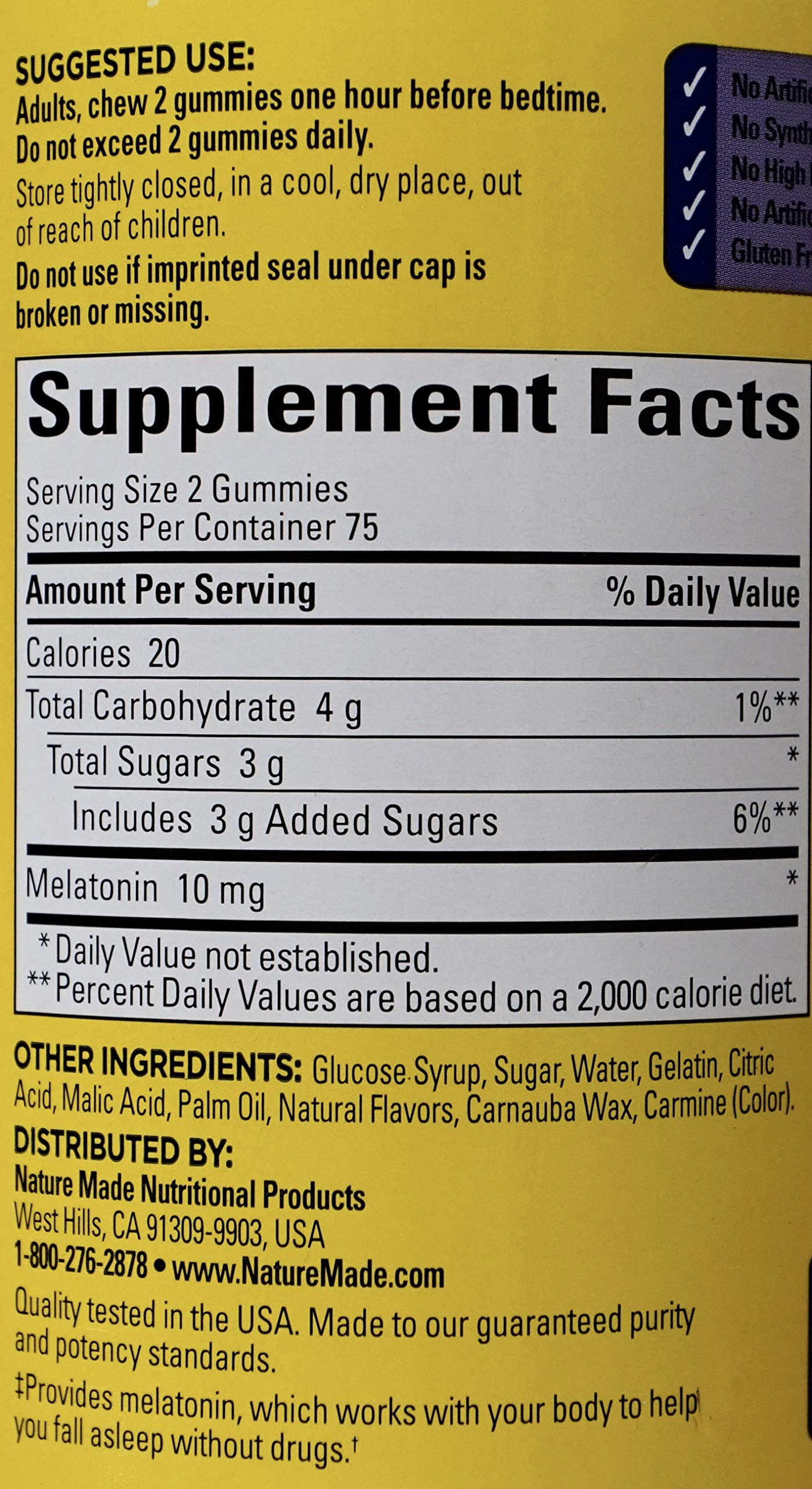 Nature Made Melatonin 10 mg Dreamy Strawberry Natural Flavors Gummies, 150 Count