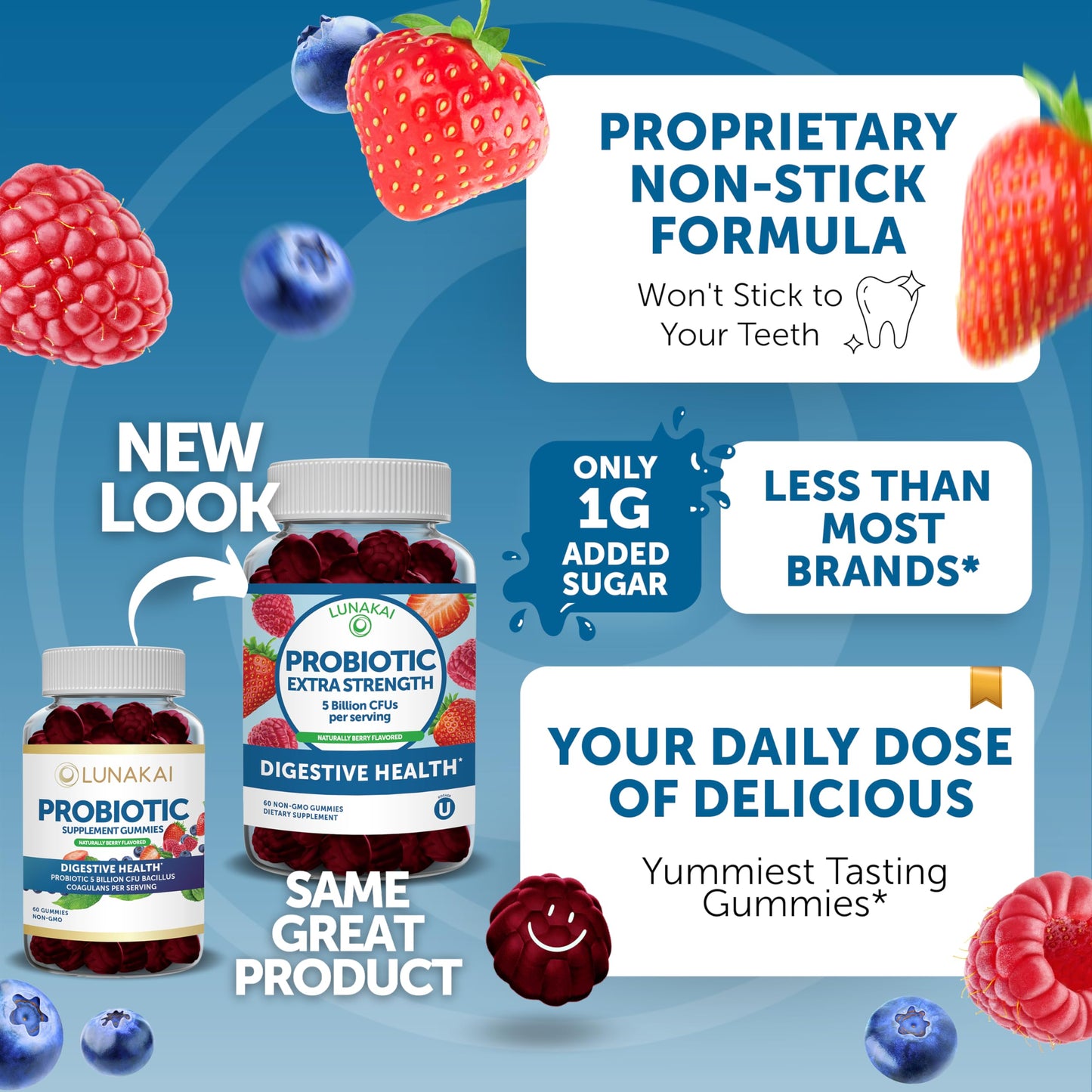 Lunakai Vitamin B12 and Probiotic Gummies Bundle - 3000 mcg B12, 5 Billion CFUs per Serving, Vitamin C for Adults, Women & Men, 1 Gummy