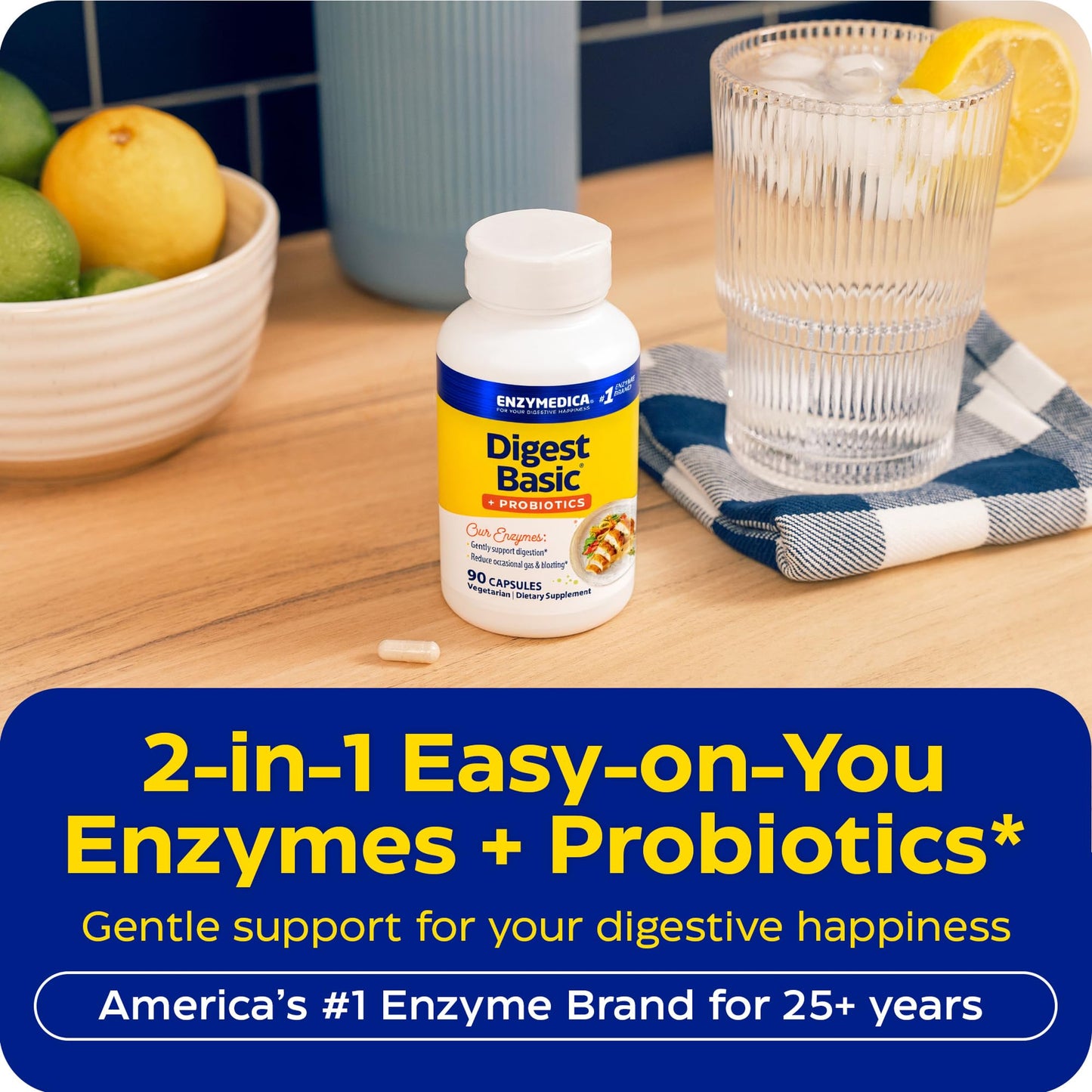 Enzymedica Digest Basic + Probiotics Capsules, 90 Capsules