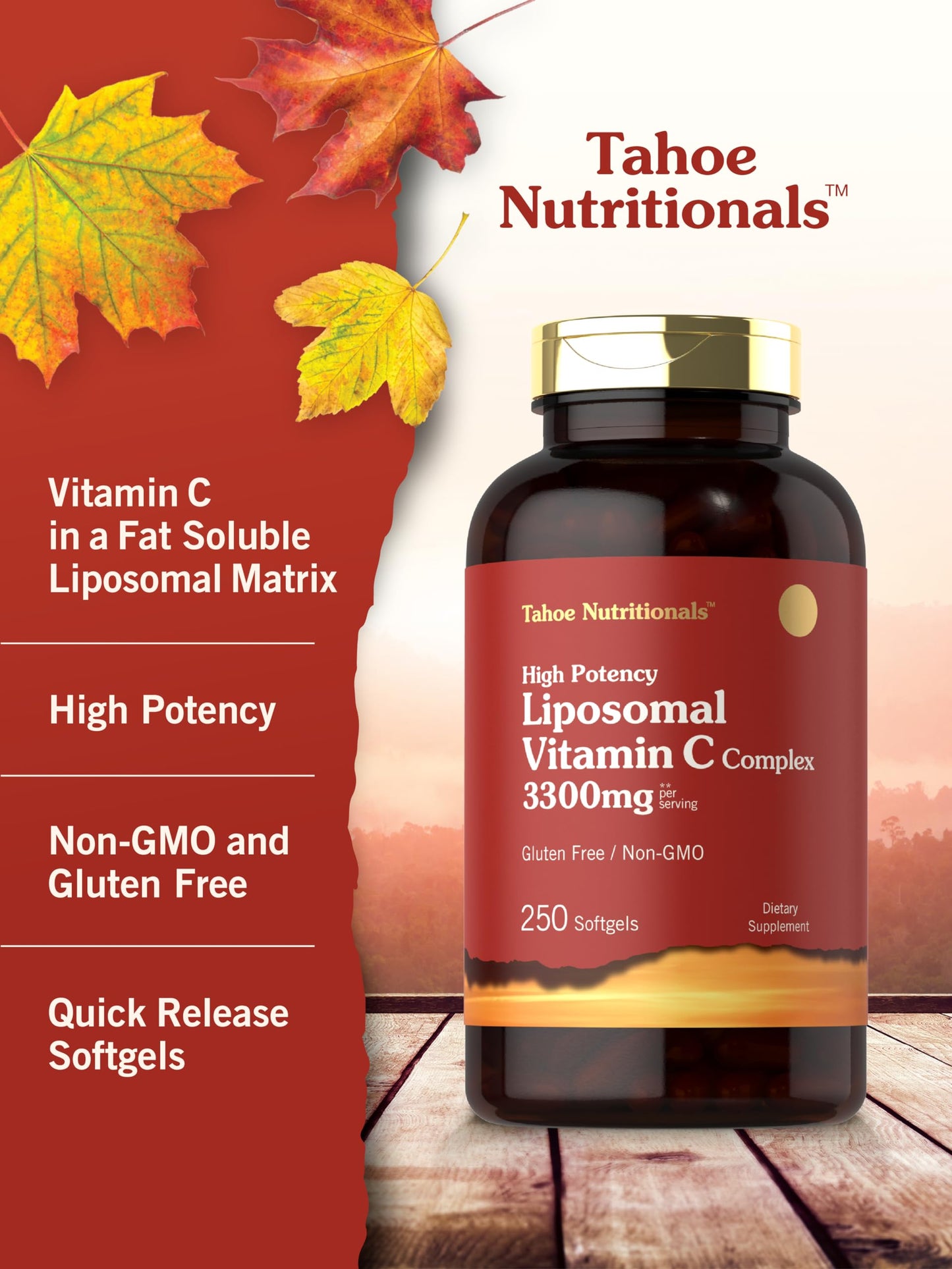 Tahoe Nutritionals Liposomal Vitamin C Complex Softgels 250 Count