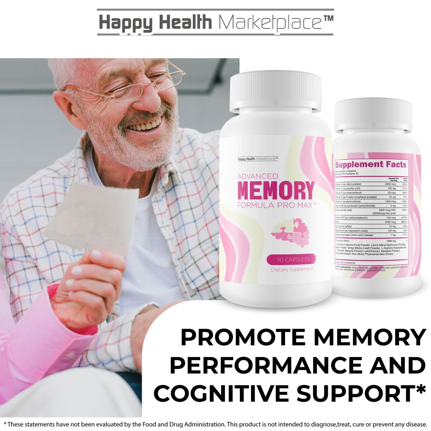Happy Health Marketplace Advanced Memory Formula Pro Max 90 Capsules