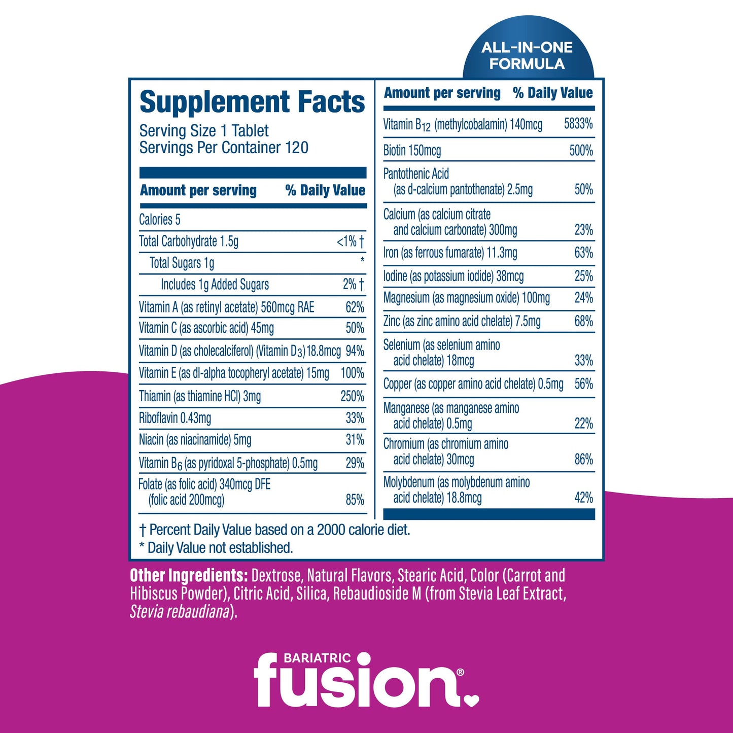 Bariatric Fusion Bariatric Multivitamin with Iron Complete Tablet, 120 Count