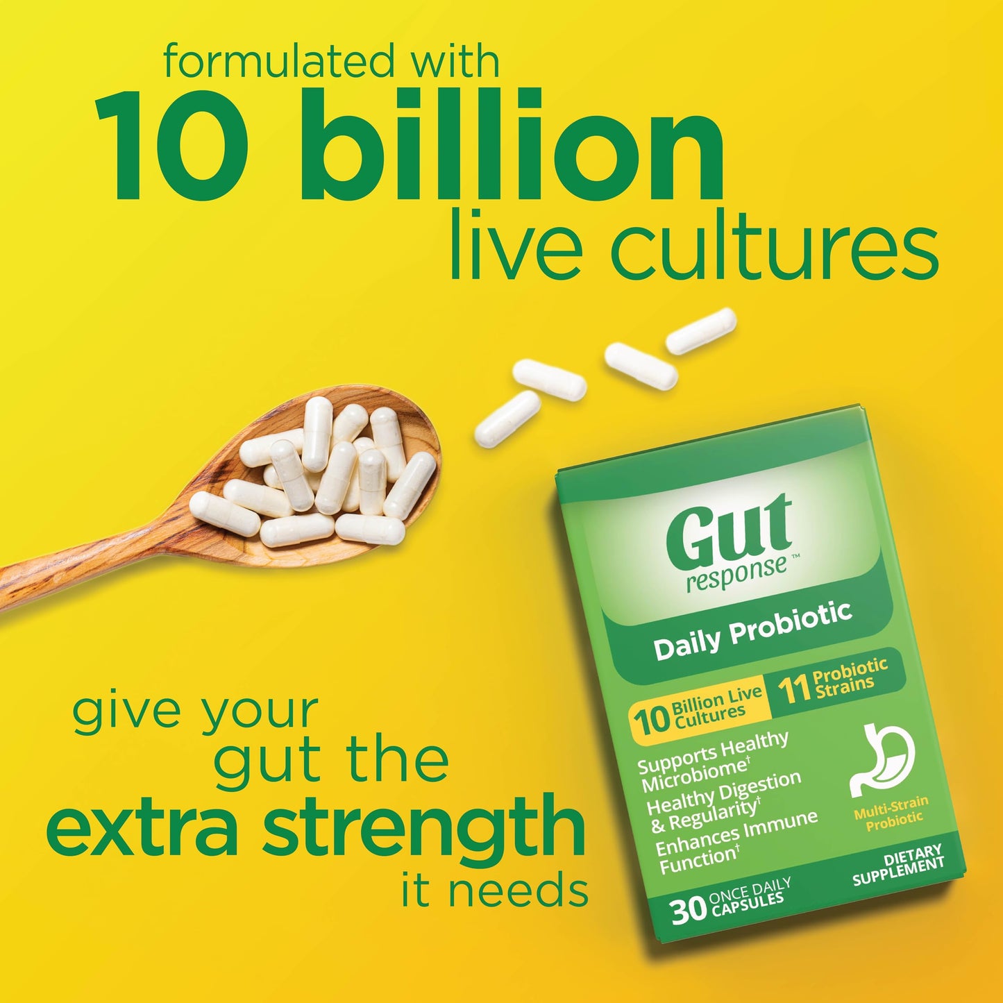 Gut Response Daily Probiotic for Men & Women Capsule, 30 Capsules