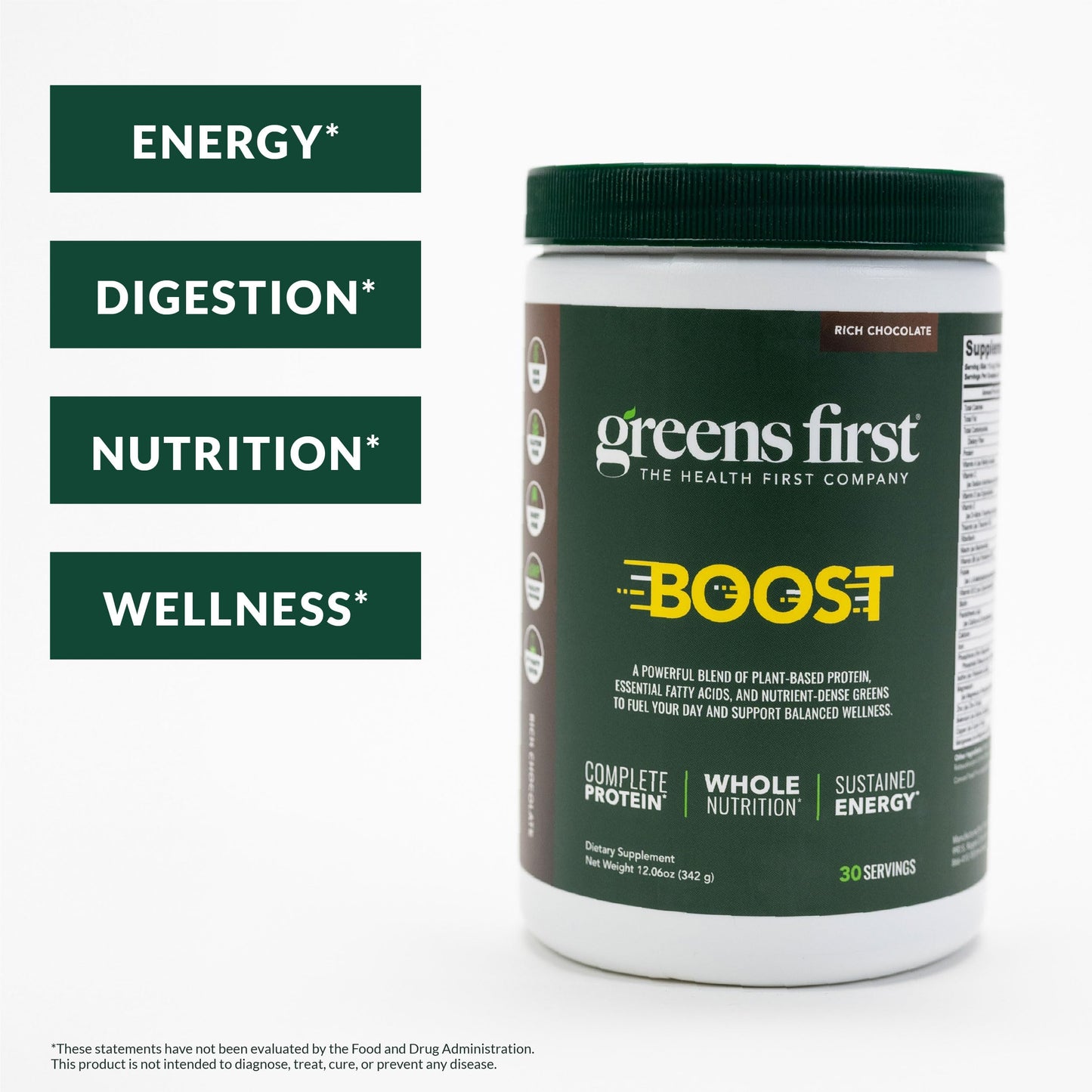 Greens First Boost Superfood Shake Mix Dutch Chocolate Powder 12.06 Ounce