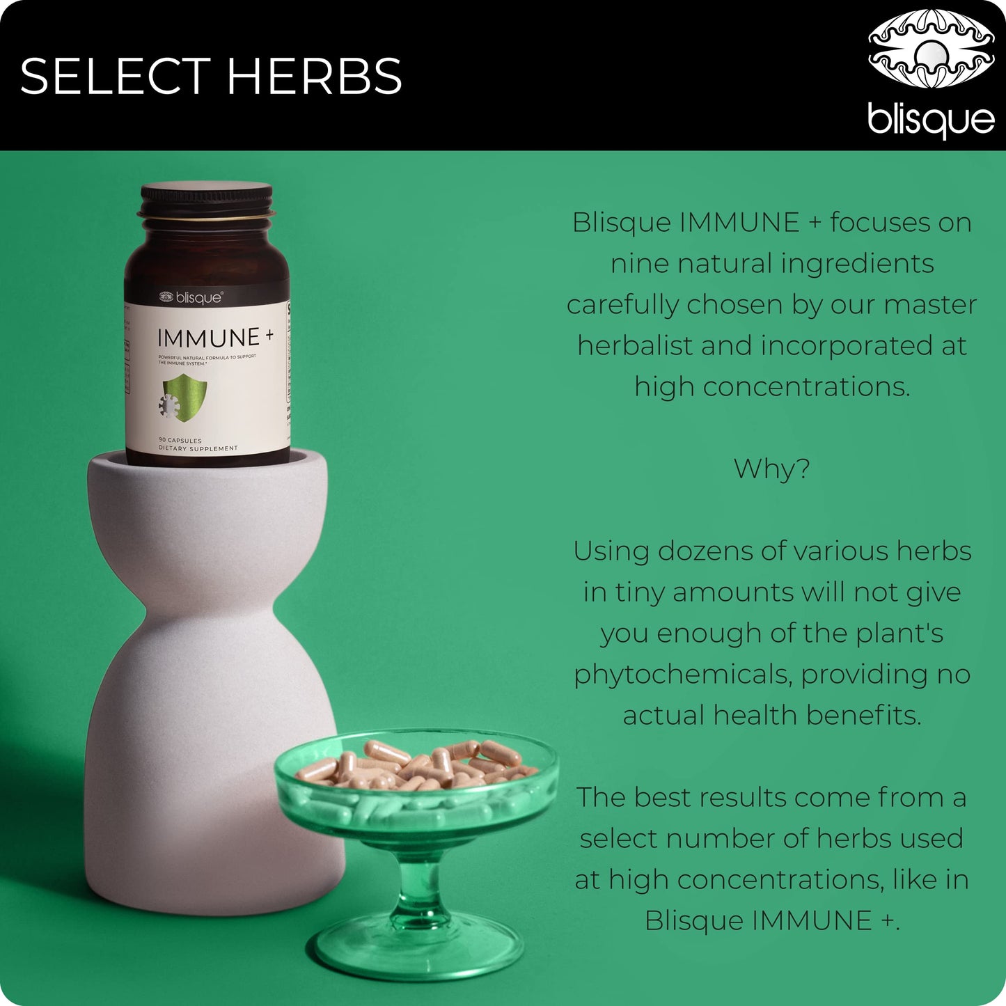Blisque Natural Immune Support Supplement for Immune Defense, Boost, and Aid Capsules 1 Count