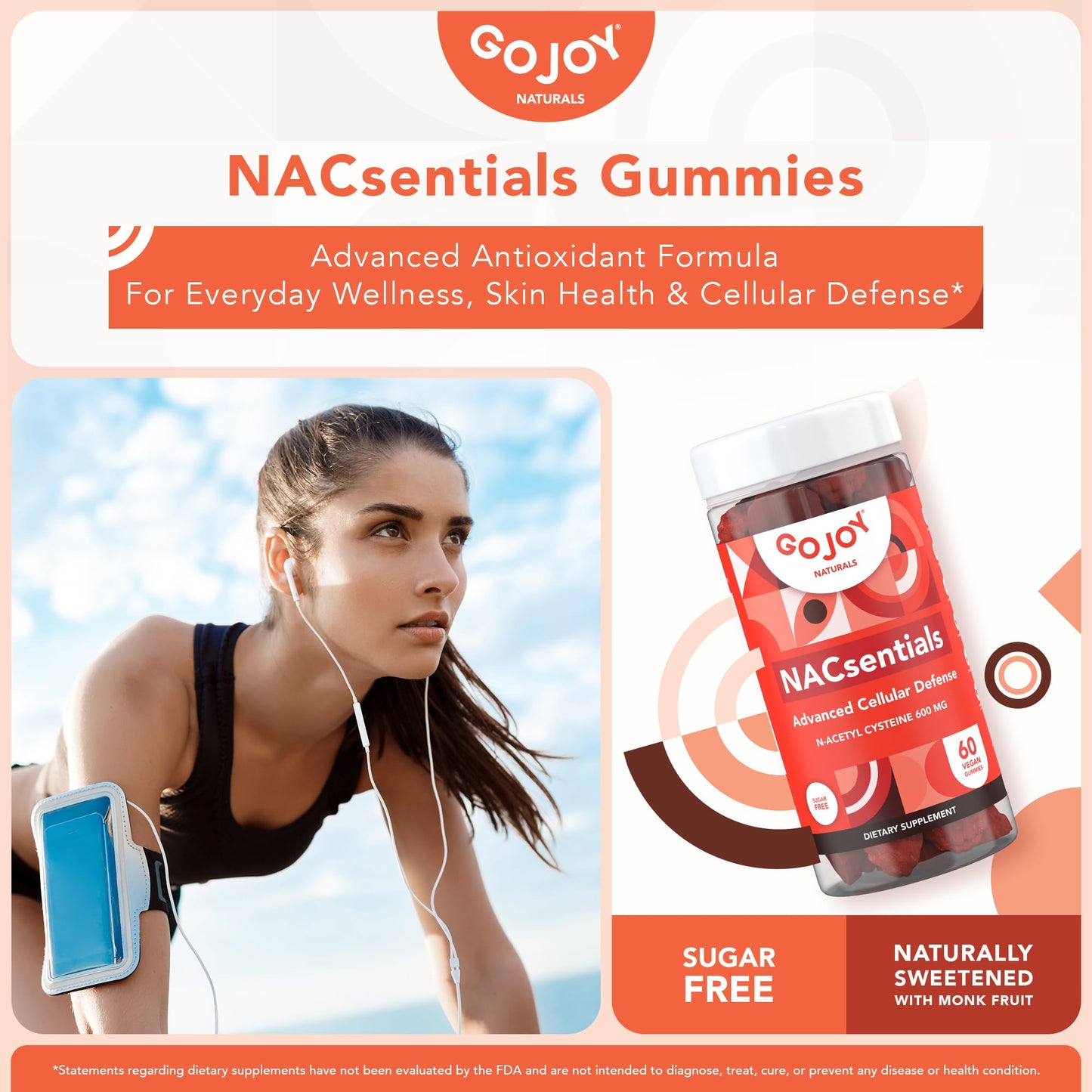 GOJOY NATURALS NAC 600mg Supplement and Kids Focus Gummies Bundle, 120 Count