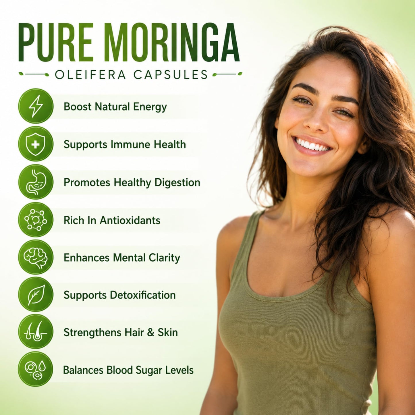 MEDI BOTIC Organic Moringa Capsules 800mg, 240 Count