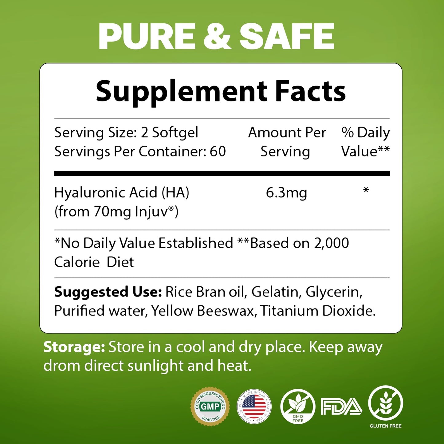 Diva Injuv Hyaluronic Acid Supplement Softgels 60 Count