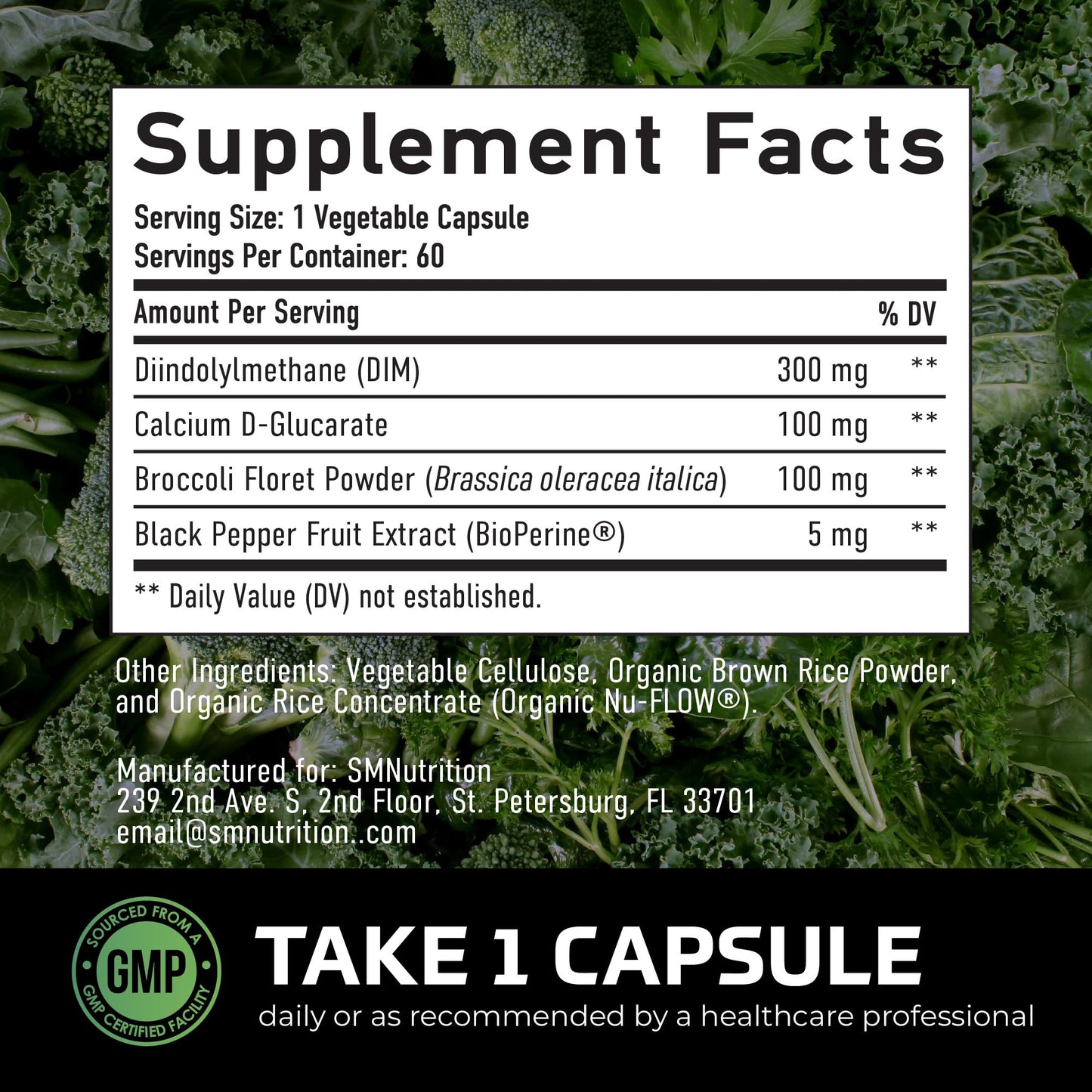 SMNutrition DIM Supplement for Men 300mg Capsule, 60 Count