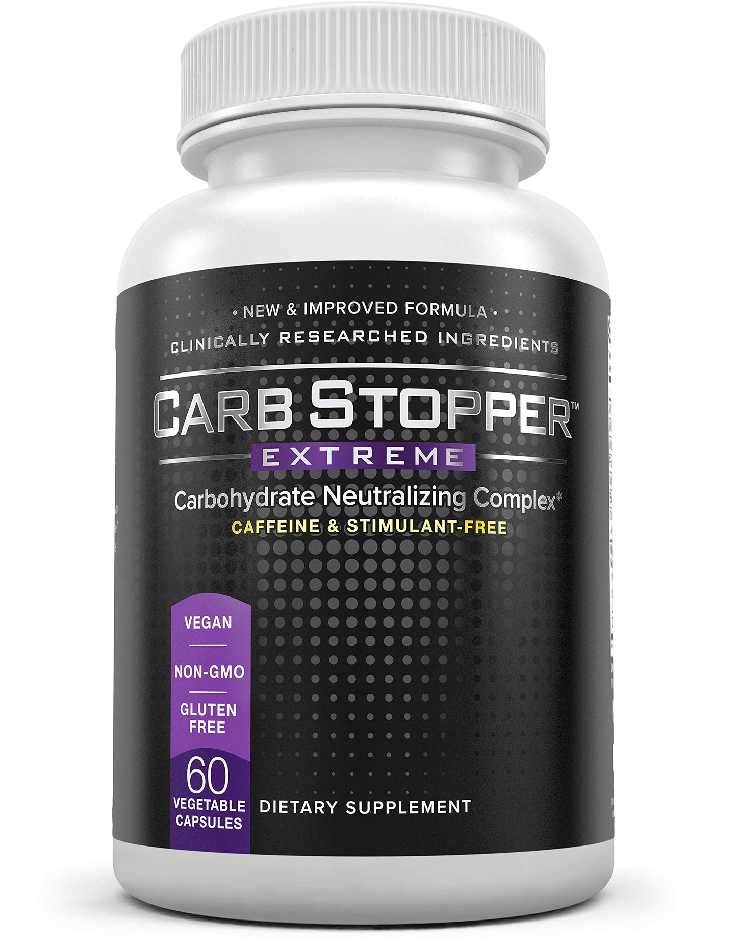 Carb Stopper Extreme Maximum Strength, Natural Carbohydrate and Starch Neutralizer | Keto Diet Cheat Supplement to Intercept Carbs with White Kidney Bean Extract 60 Capsules