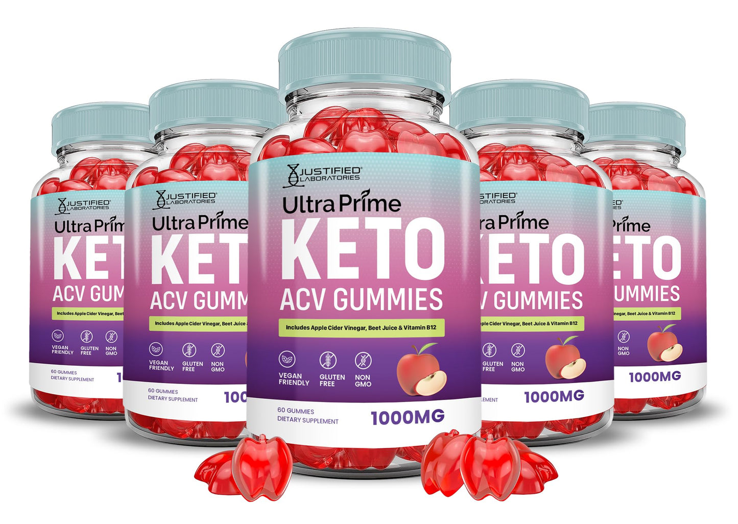 Justified Laboratories Ultra Prime Keto ACV Gummies Advanced Formula 1000MG, 300 Gummies