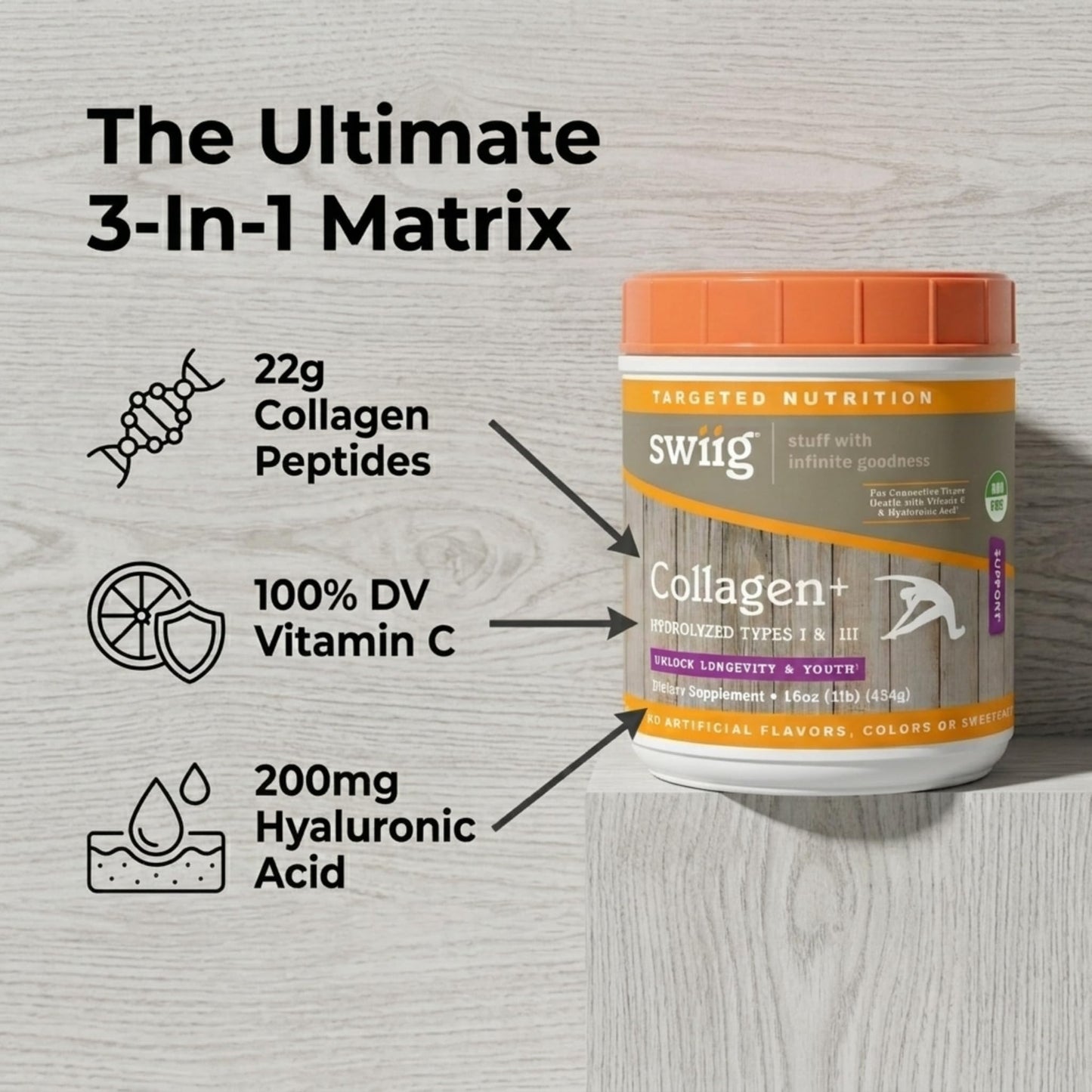 swiig Collagen+ Protein Powder 16 Servings