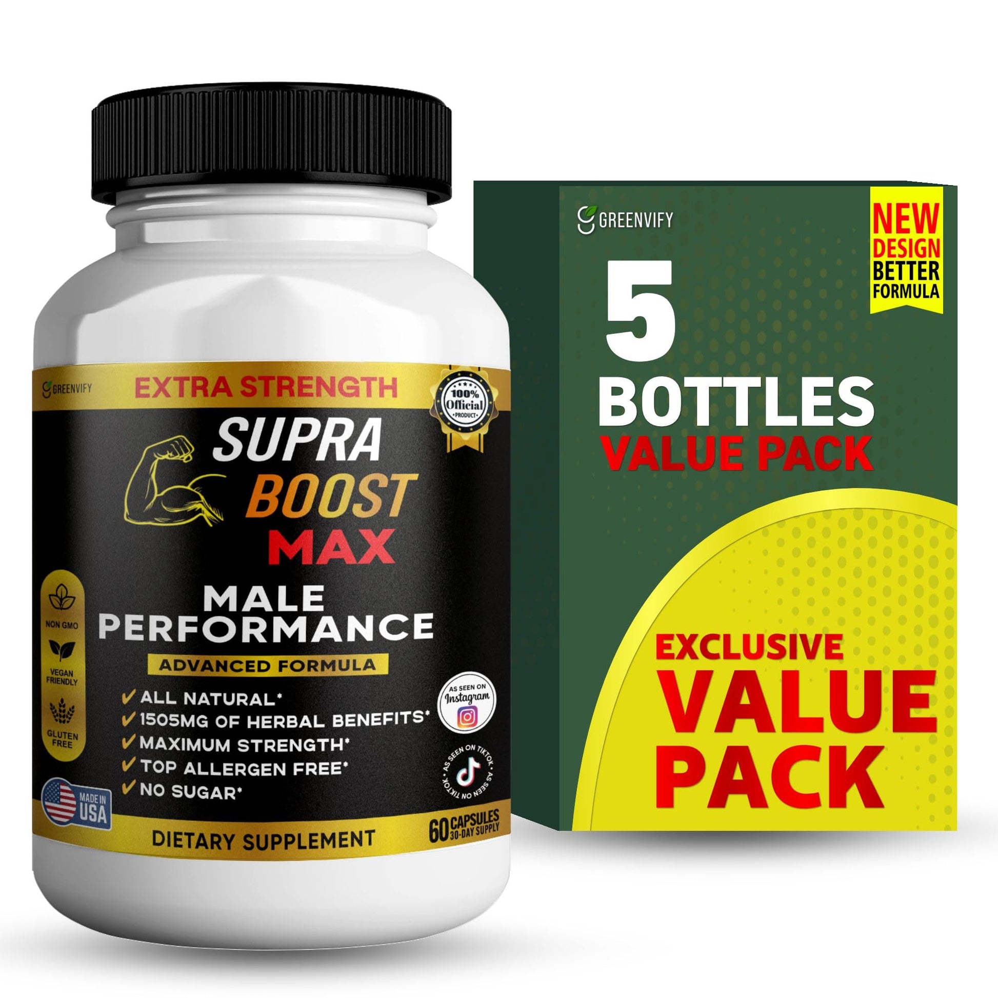 GREENVIFY Supra Boost Max Supplement 60 Capsules