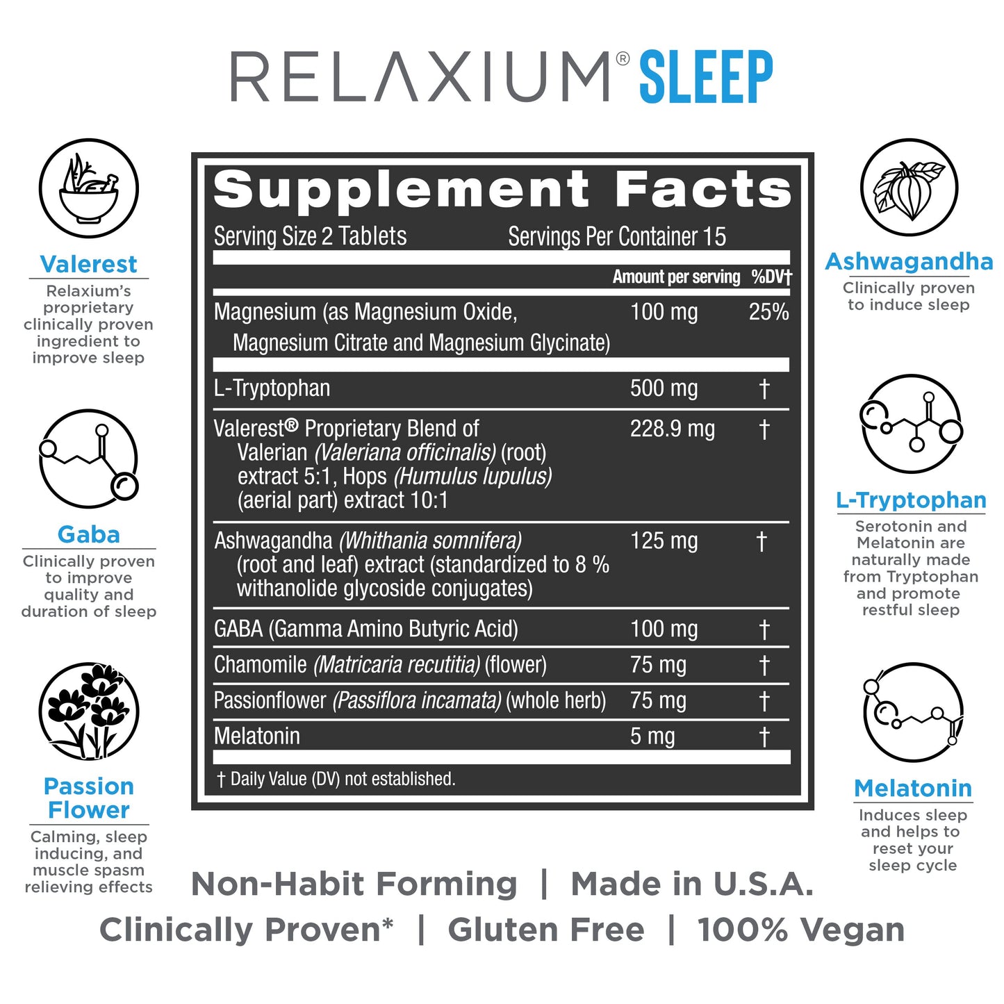 Relaxium Sleep Aid 30 Tablets