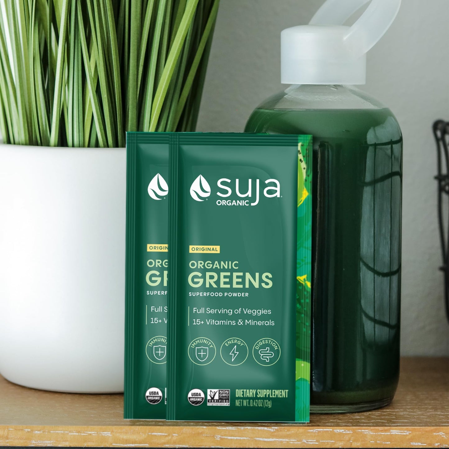 Suja Organic Greens Probiotic Blend, Spirulina Powder, 4.2 oz