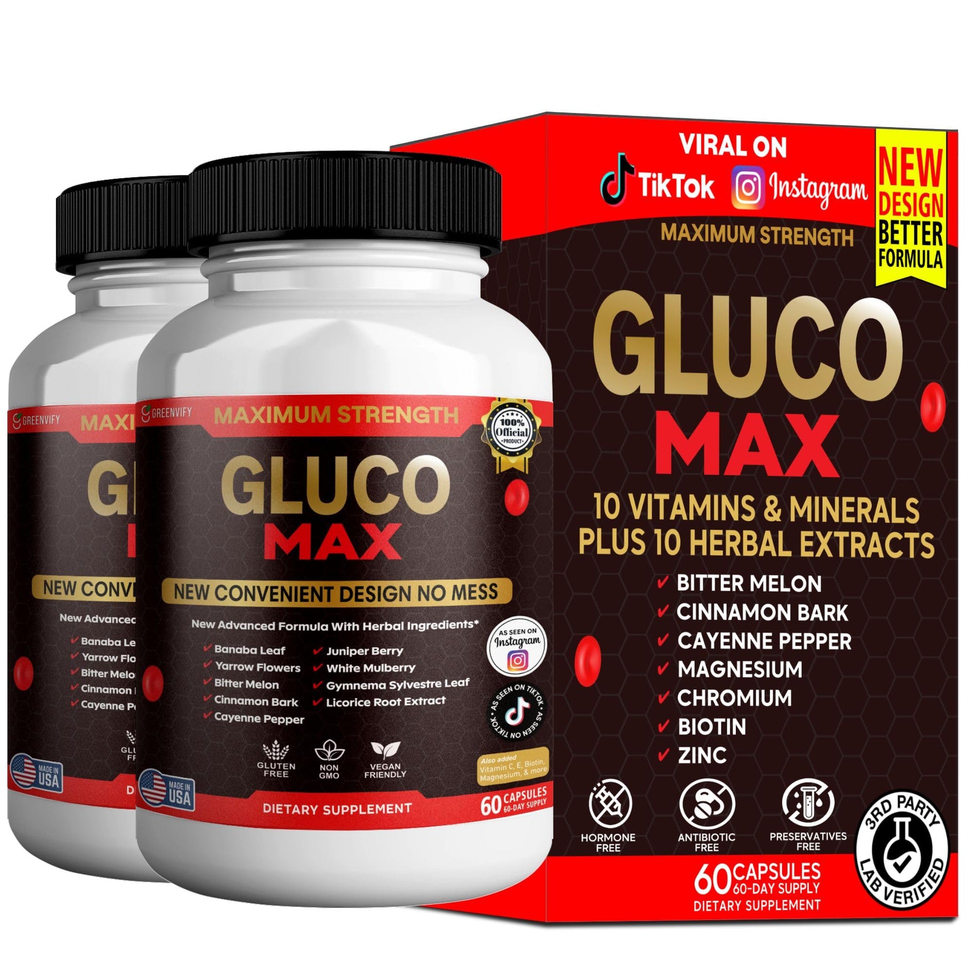 GREENVIFY Gluco Max Supplement 60 Capsules