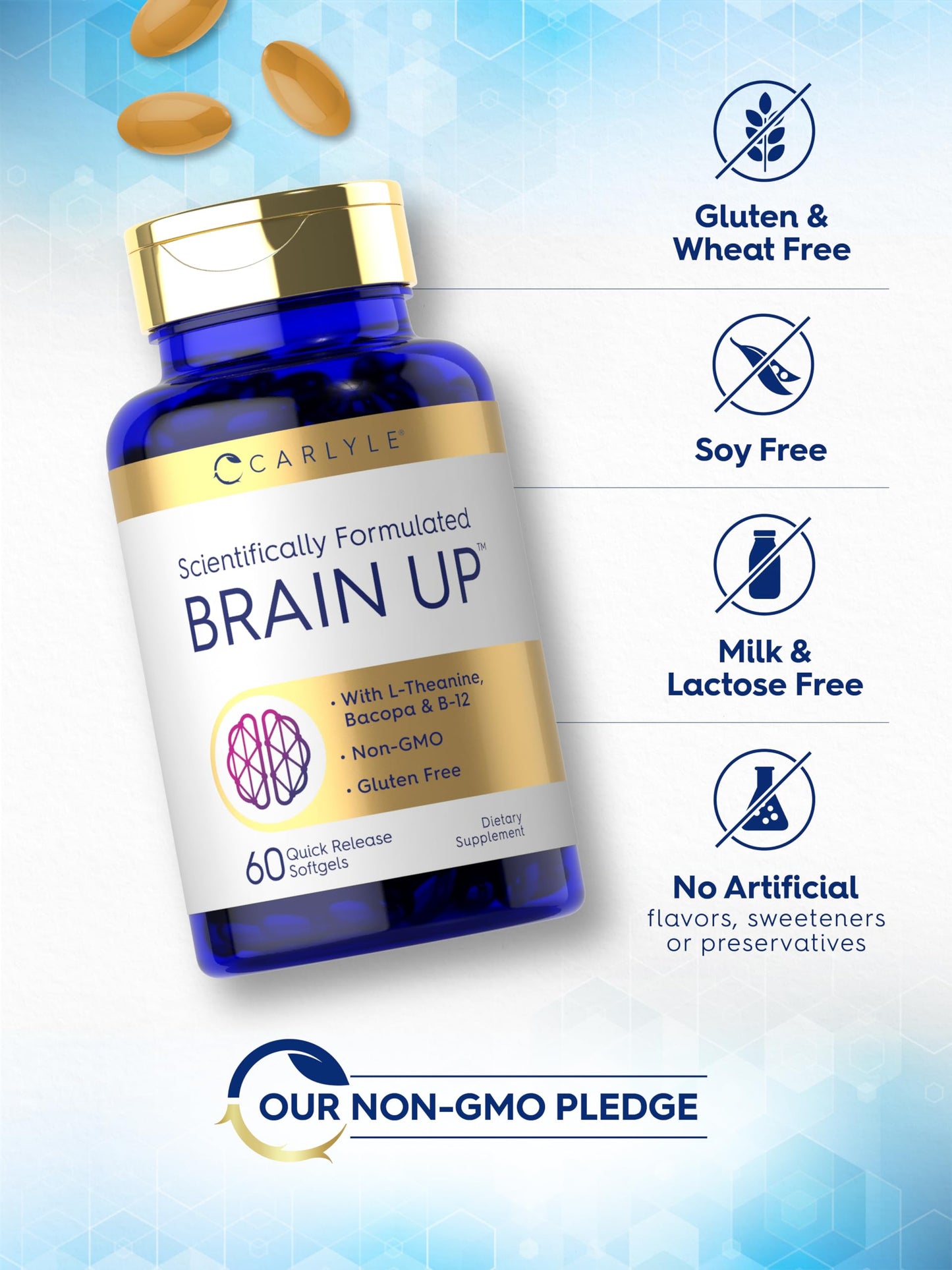 Carlyle Brain Nootropic Supplement Softgels 60 Count