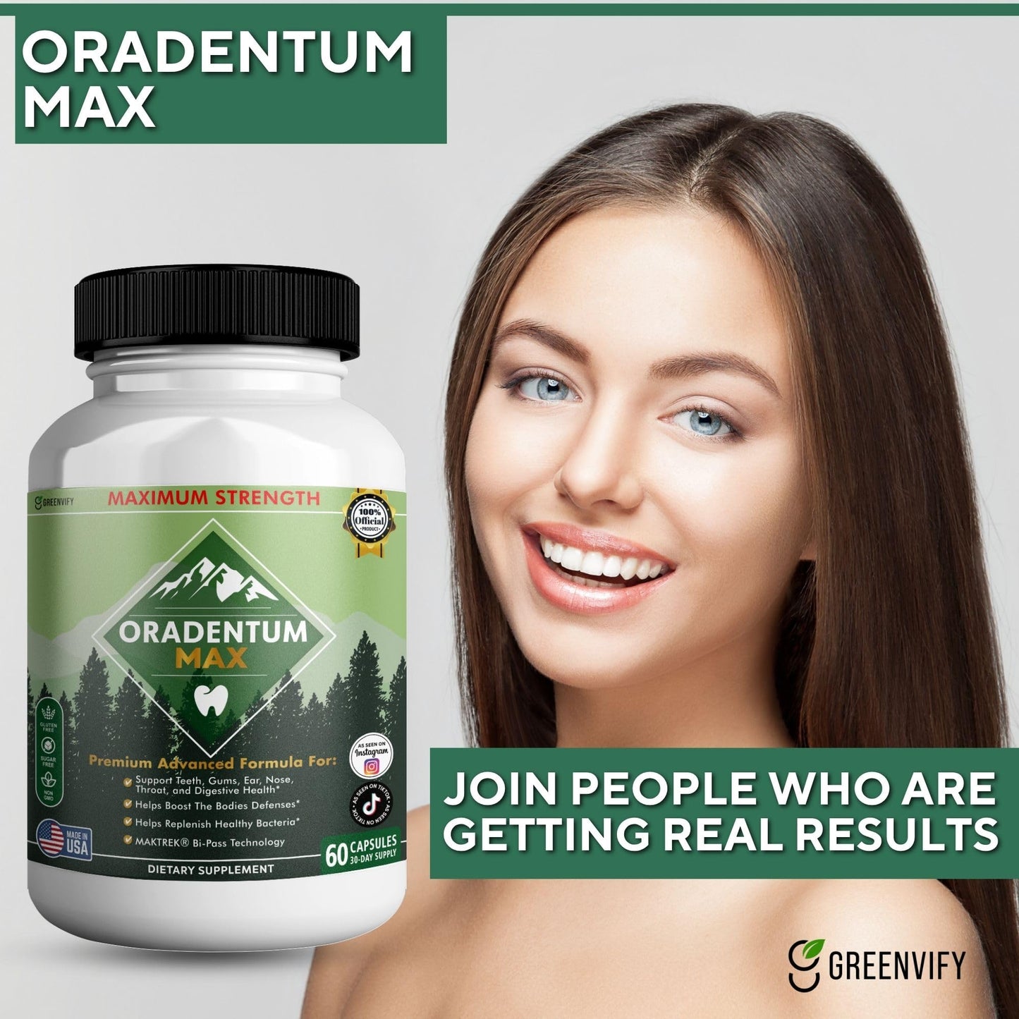 GREENVIFY Oradentum Max Probiotic Supplement 60 Capsules