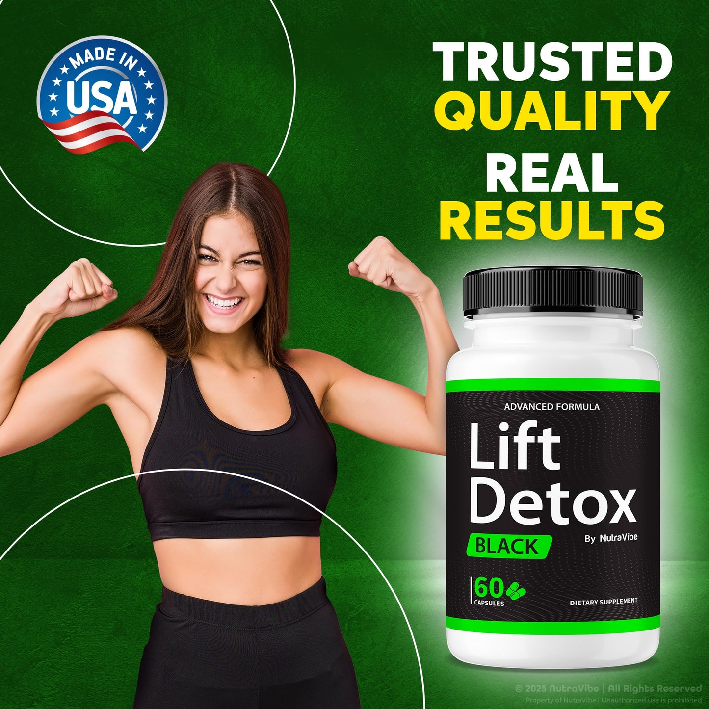 NutraVibe Lift Detox Black 120 Capsules