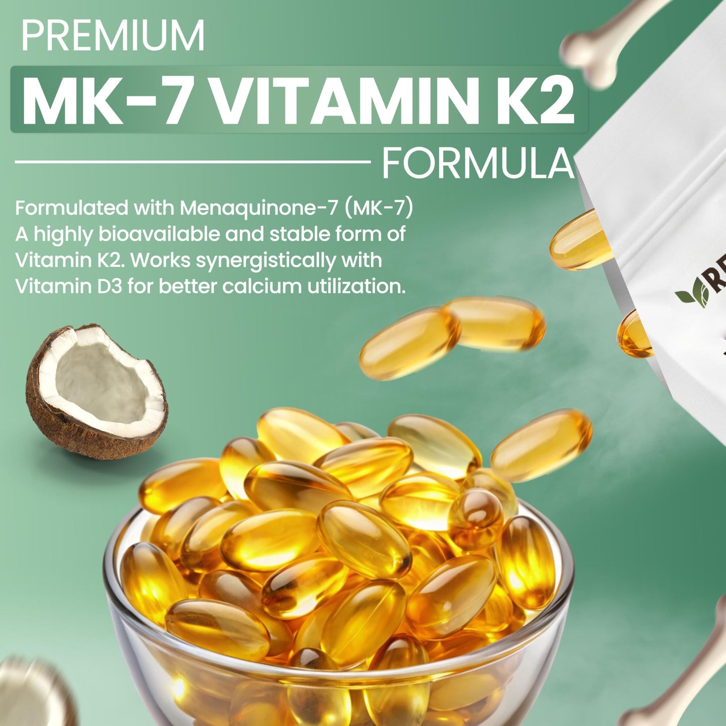 Resilia Oil Of Oregano D3 K2 Vitamin 10000 IU + MK-7 200 mcg Capsule 1 Count