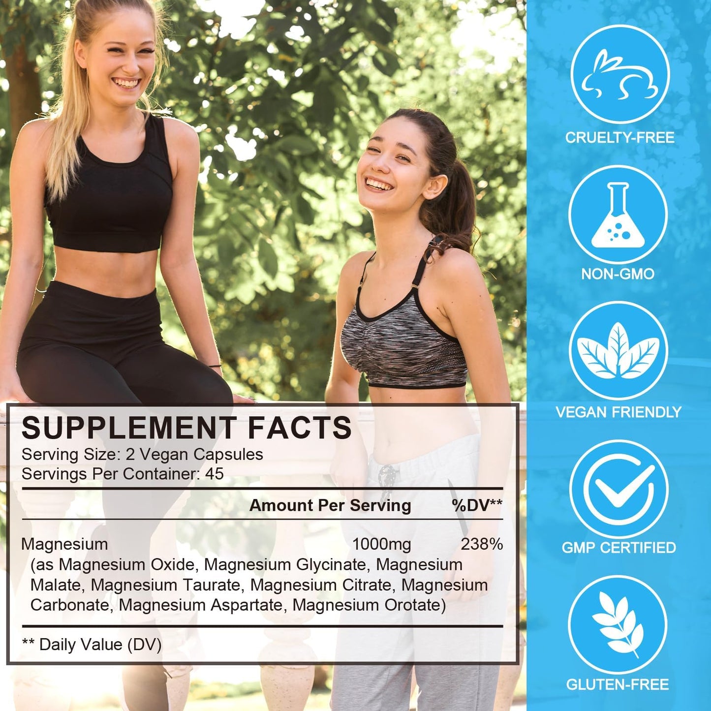 ITSDAWN 8-in-1 Magnesium Complex 1000mg Capsules 90 Count