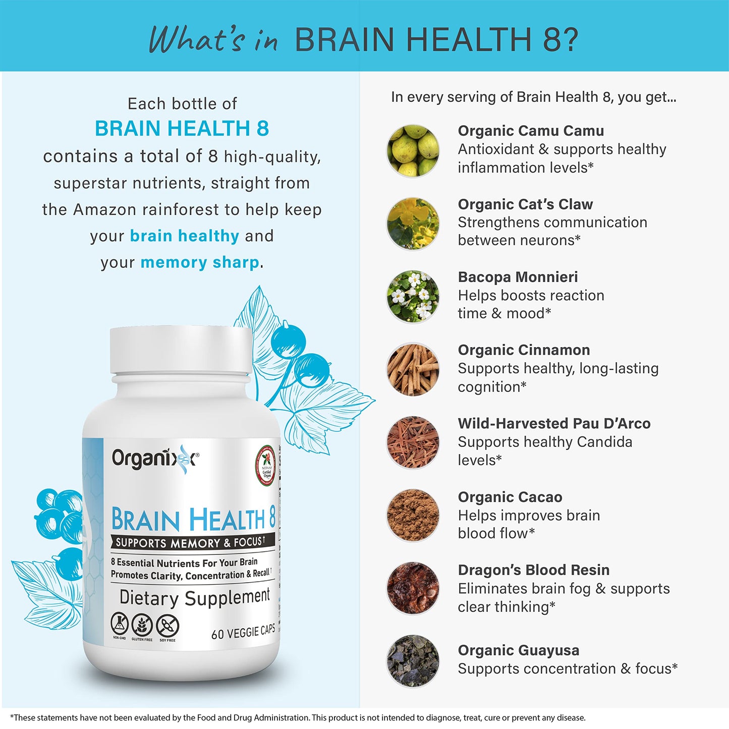 Organixx Ageless Brain Capsules, 60 Count