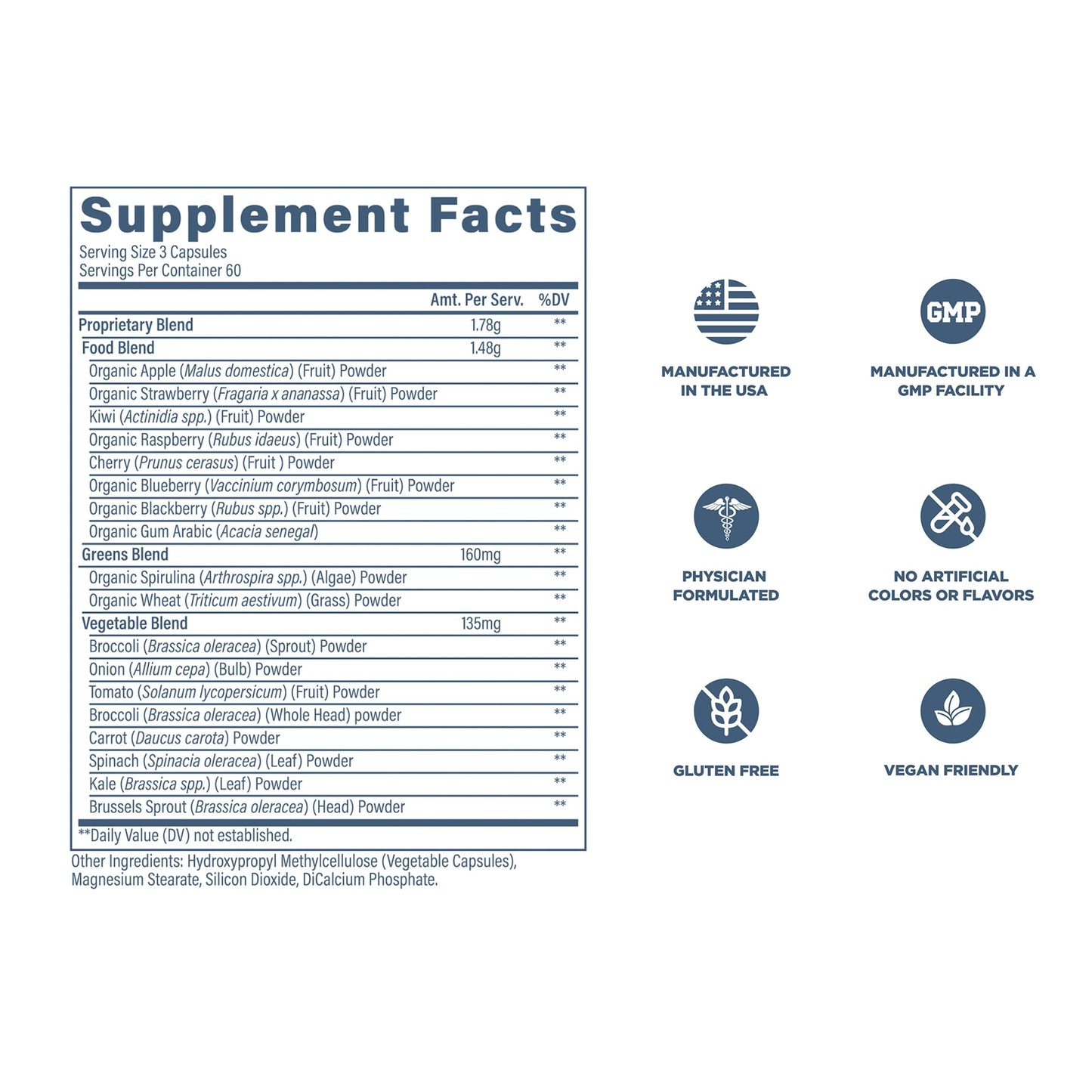 Revive MD Daily Greens Supplement for Men & Women 180 Capsules