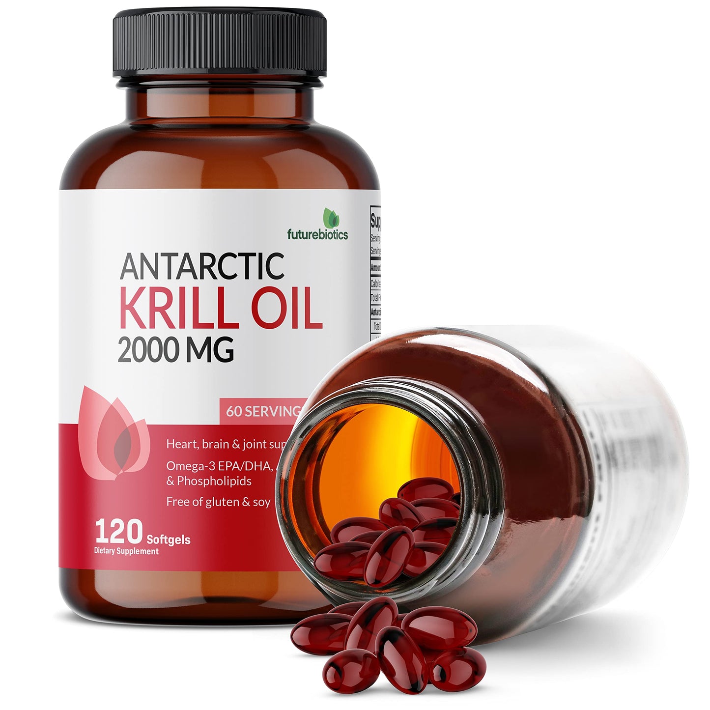 Futurebiotics Antarctic Krill Oil 2000mg with Astaxanthin, Omega-3s EPA, DHA and Phospholipids Softgels 120