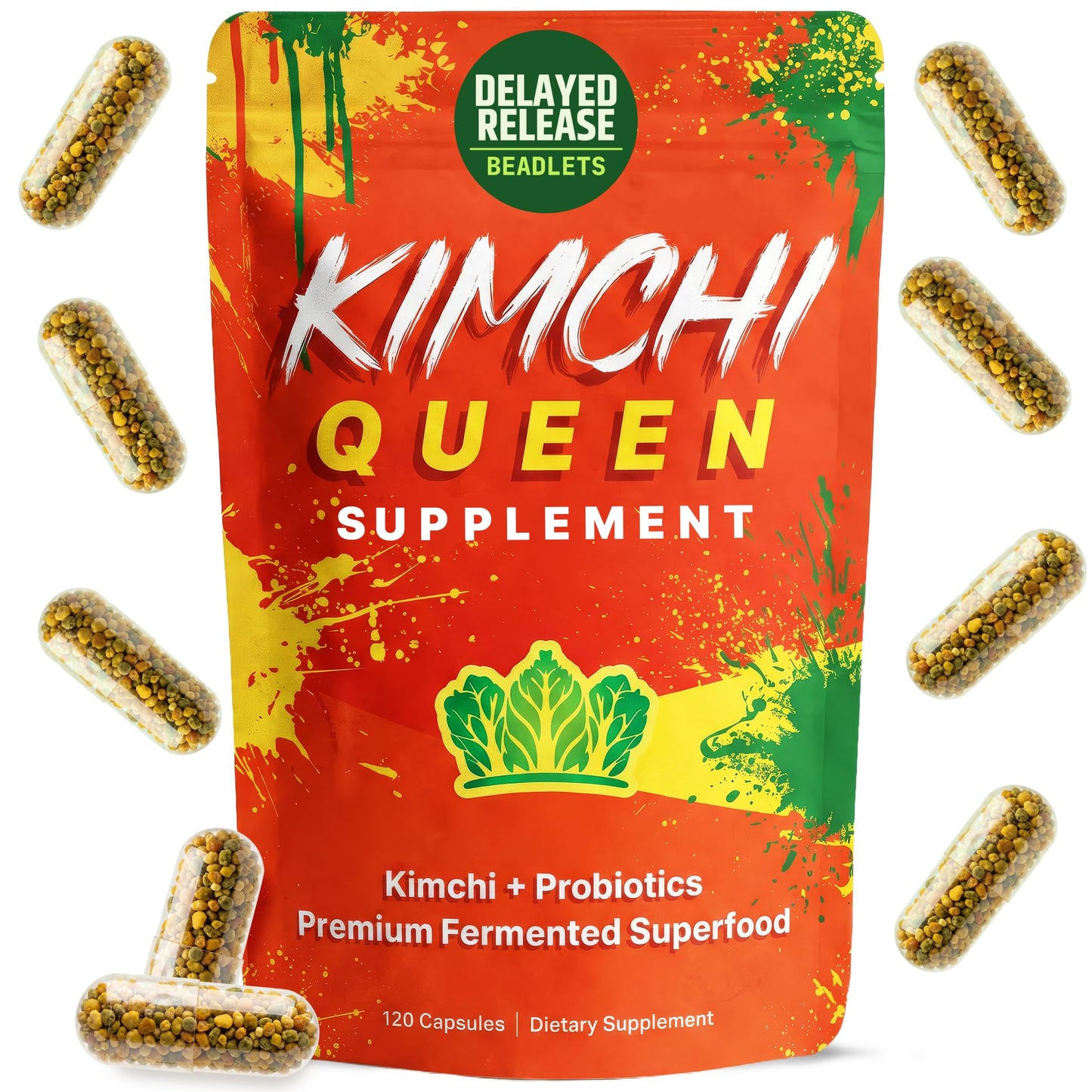 Kimchi Queen Premium Fermented Kimchi Supplement Capsules 120