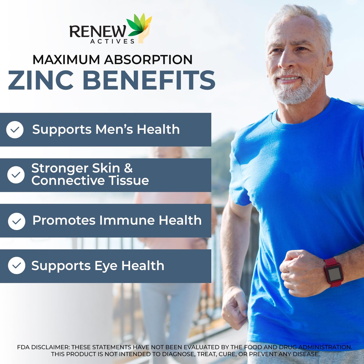 Renew Actives Zinc Supplements 50 mg Capsule 1 Count