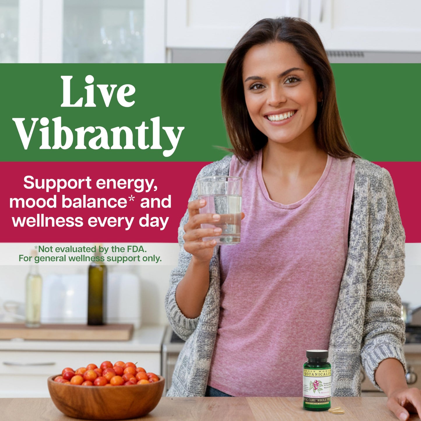 Whole World Botanicals Royal Camu Camu Powder - Whole Fruit (Dark) Powder Natural Vitamin C Source Capsules, 120 Count