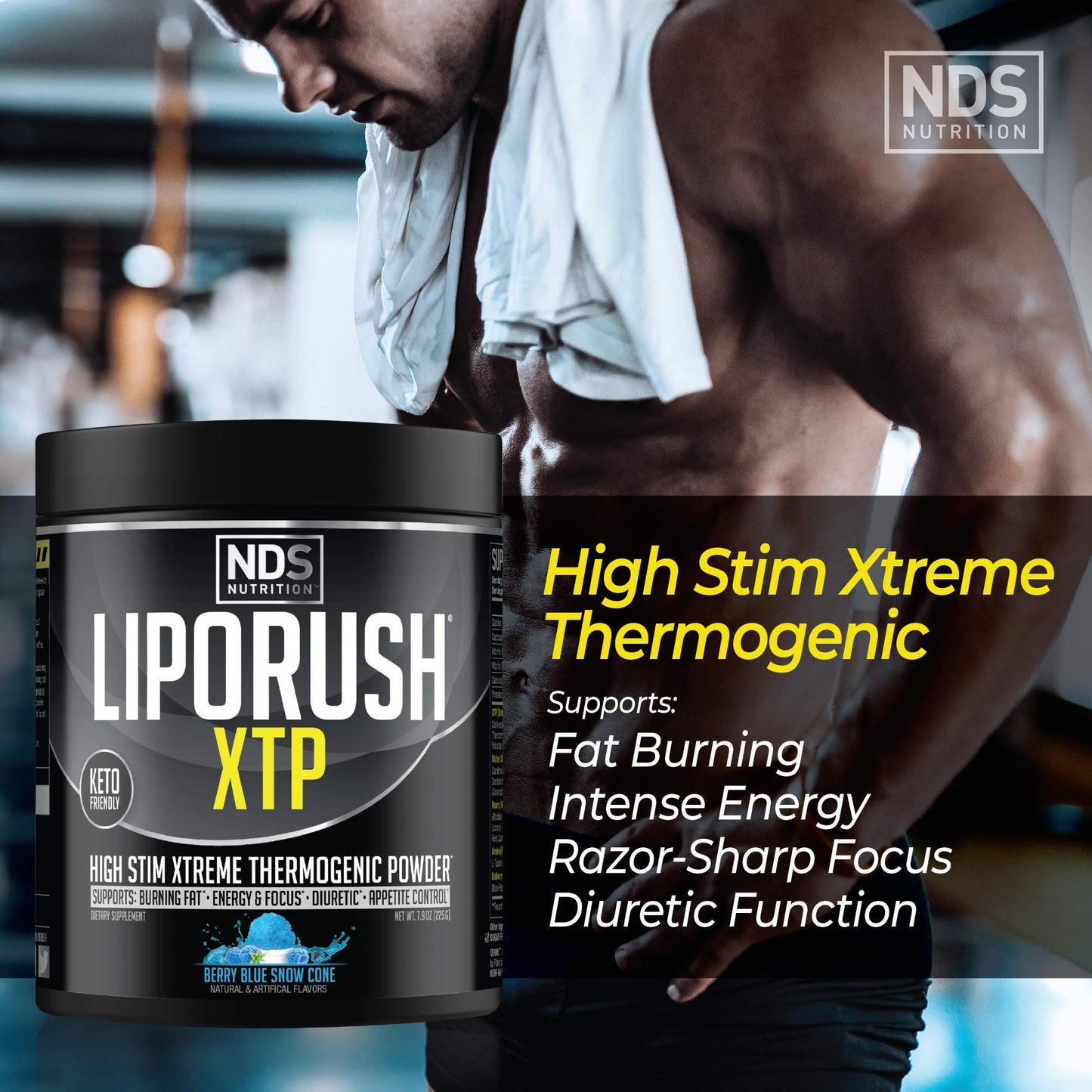 LIPORUSH XTP Thermogenic Fat Burner with L-Carnitine Powder 7.9 Ounce