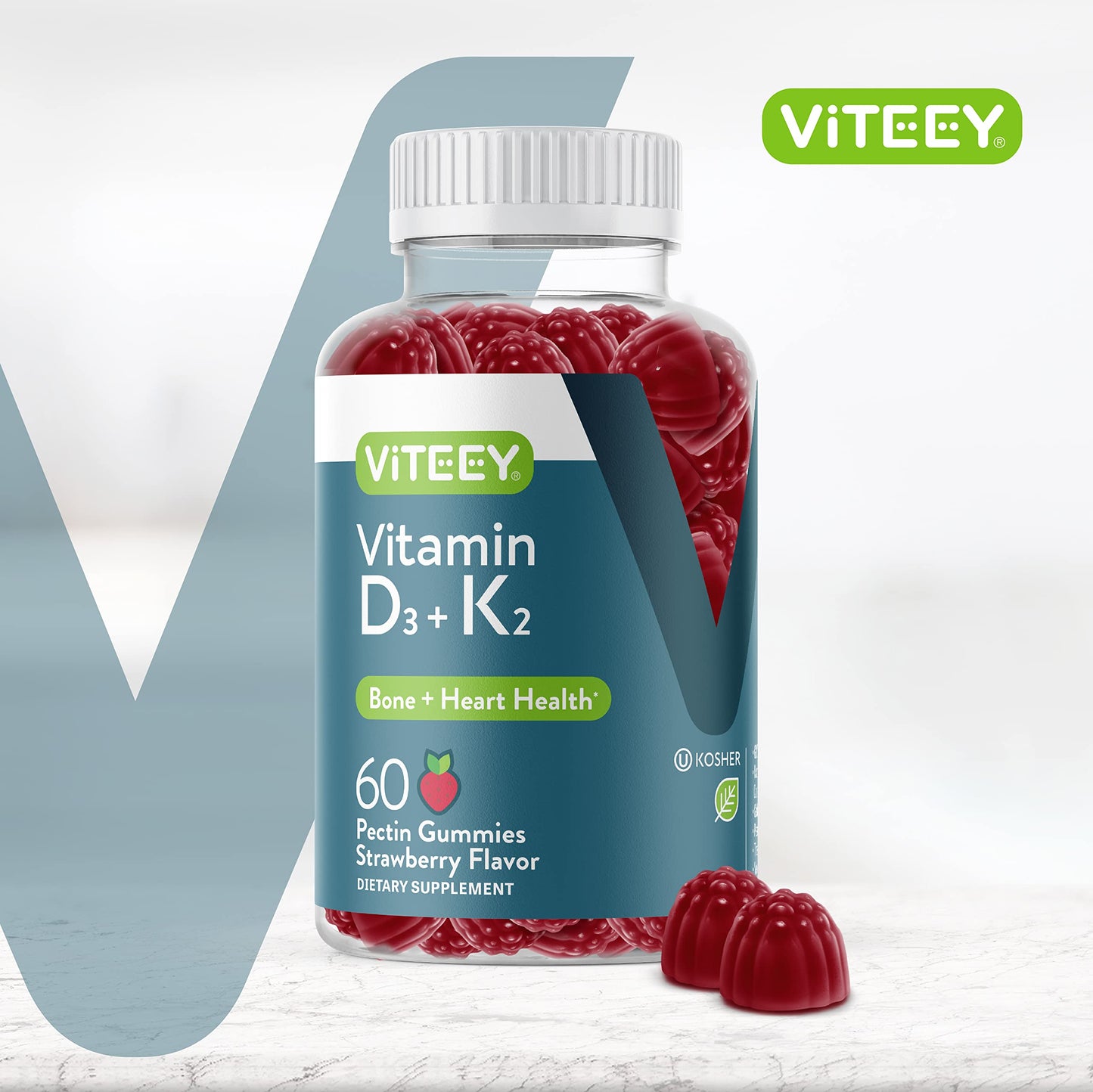 Viteey Vitamin D3 K2 Gummies 60 Count