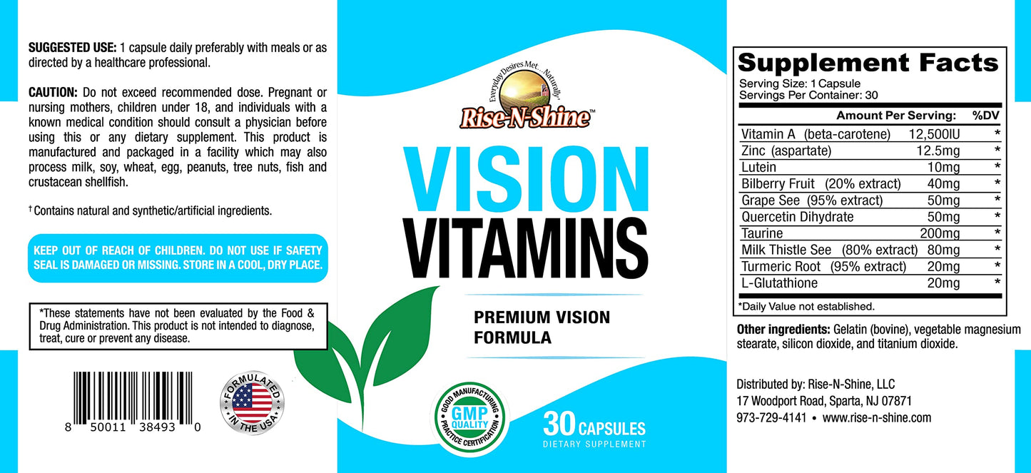 Rise-N-Shine Vision Vitamins Formula Capsule 30 Count
