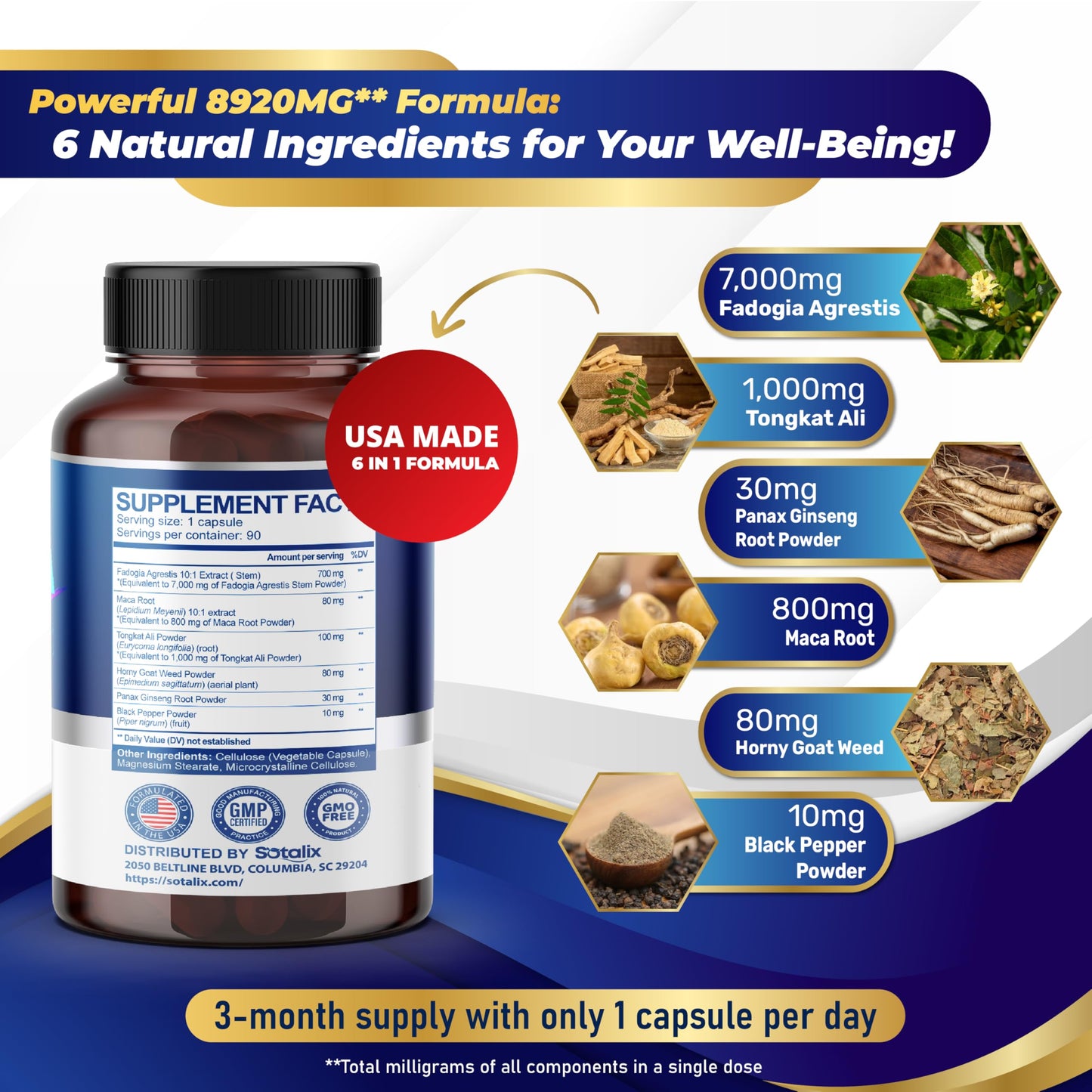 SOTALIX SUPPLEMENT Fadogia Agrestis Capsules, 150 Count