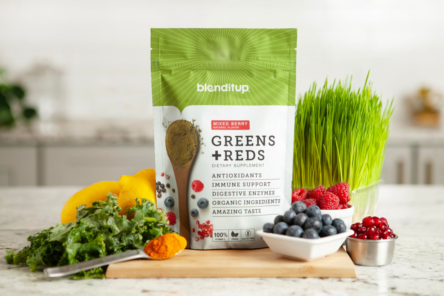 BlendItUp Super Greens & Reds Powder 9.5 Ounce