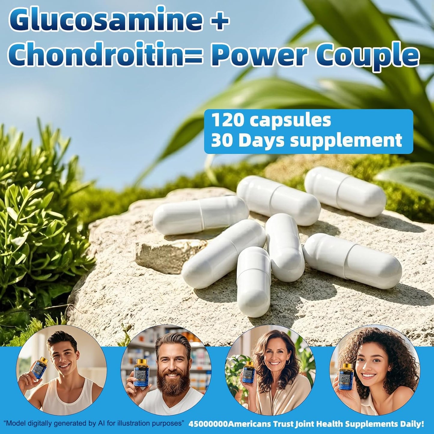 Dr. HR Joint Health Supplement for Mobility & Flexibility - Glucosamine Chondroitin MSM Turmeric Complex Capsule, 1 Count