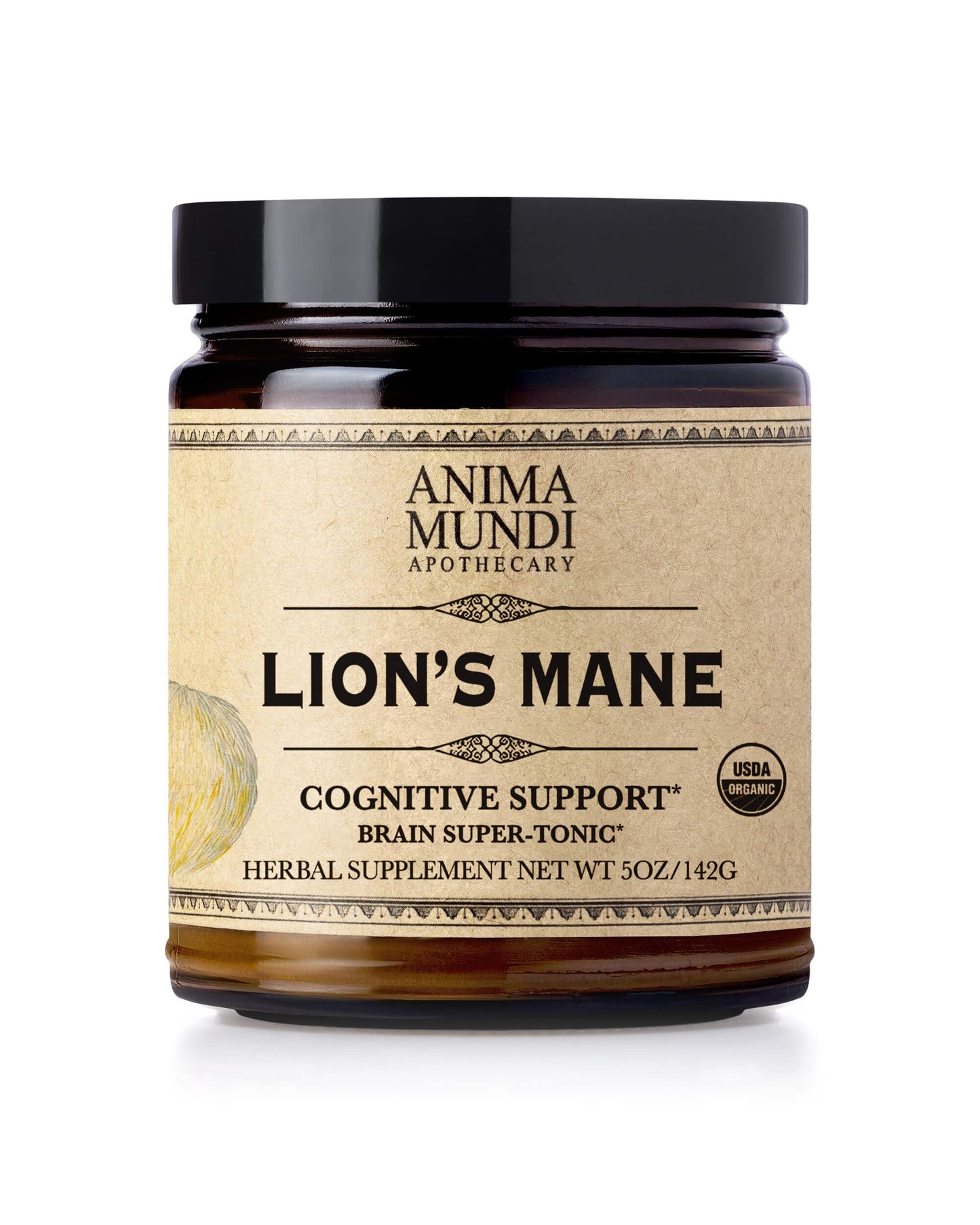 Anima Mundi Apothecary Lions Mane Brain Tuner Mushroom Powder, 5 Ounce (Pack of 1)