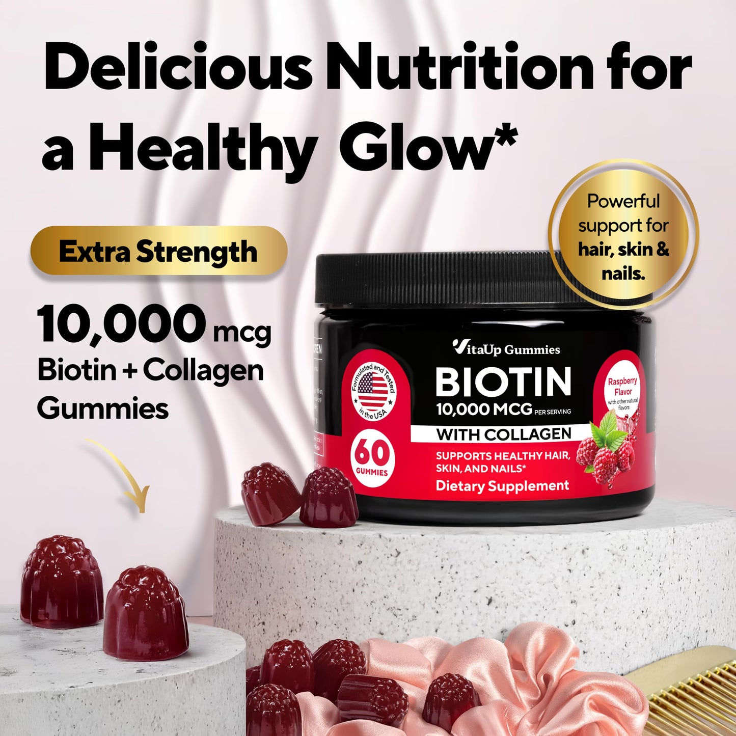 VitaUp Shilajit & Biotin Gummies, 120 Count