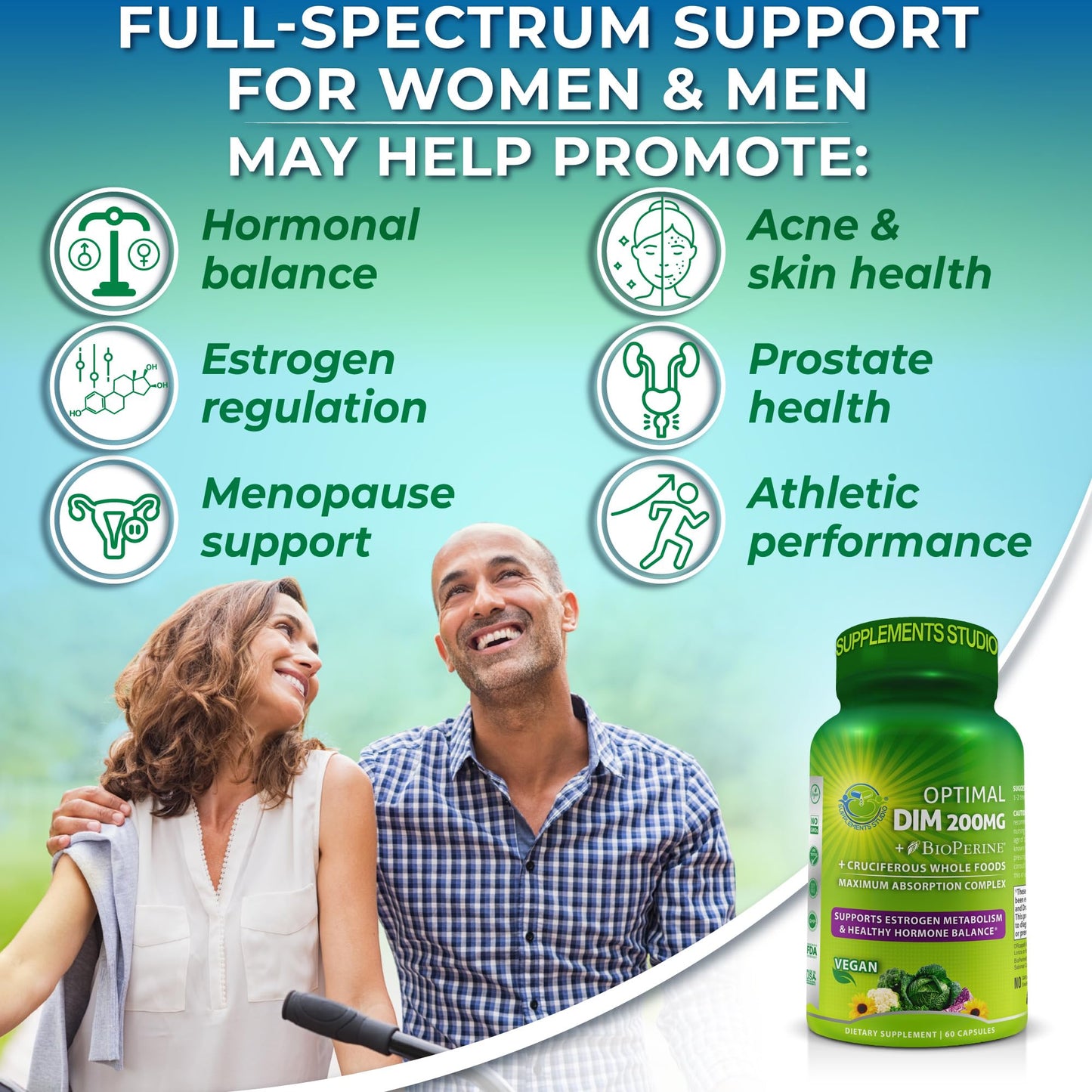 SUPPLEMENTS STUDIO Daily Hormonal & Immune Support Bundle for Women & Men - DIM 200mg for Hormonal Balance + Quercetin 500mg with Bromelain & Zinc + Whole Food Multivitamin with Iron – Vegan, Non-GMO Wellness Support Capsules 2