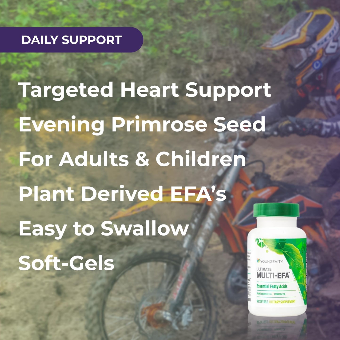 Youngevity Ultimate Multi-EFA Plant Based EFA Supplement No Fish Evening Primrose Softgels 90