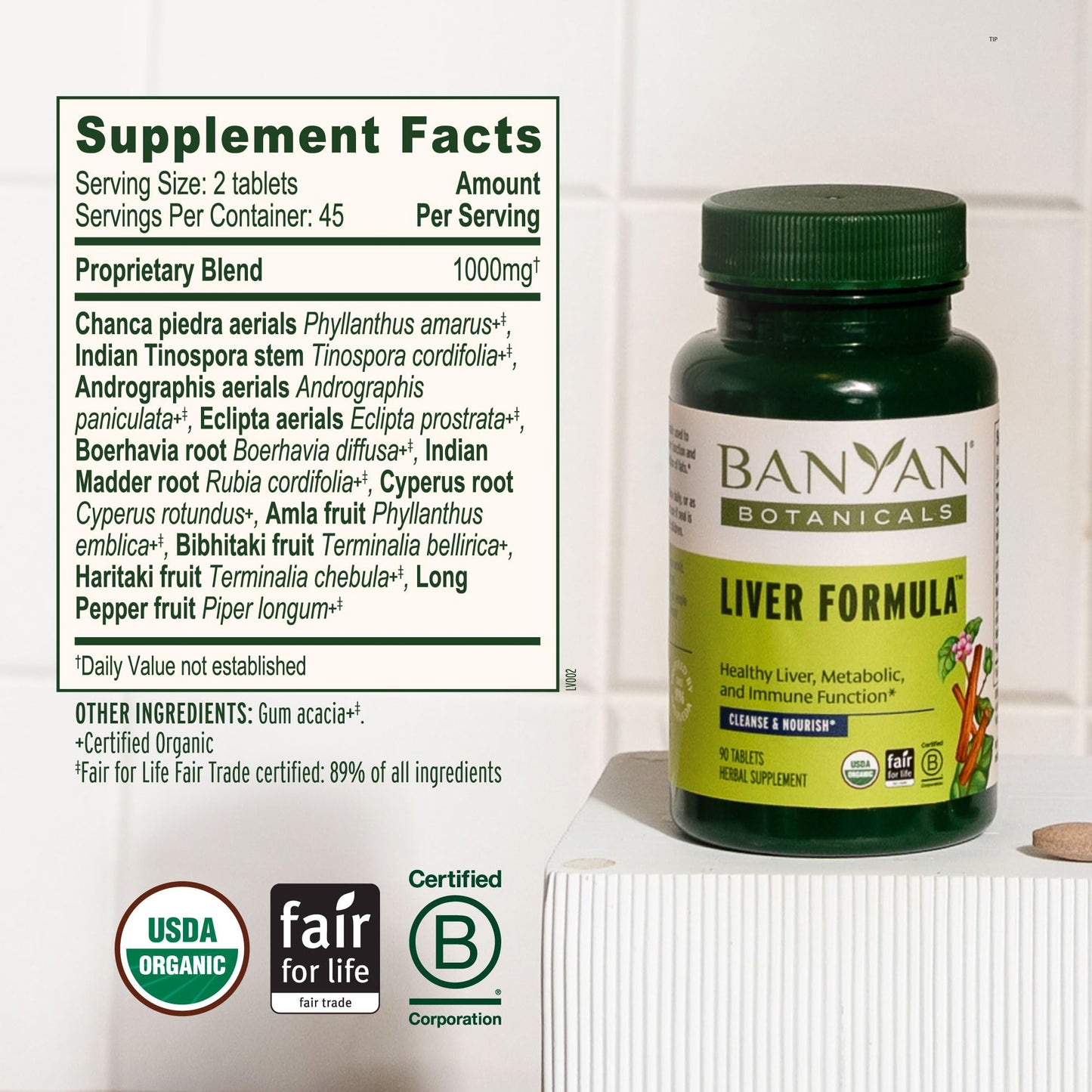 Banyan Botanicals Organic Liver Formula 90 Tablets
