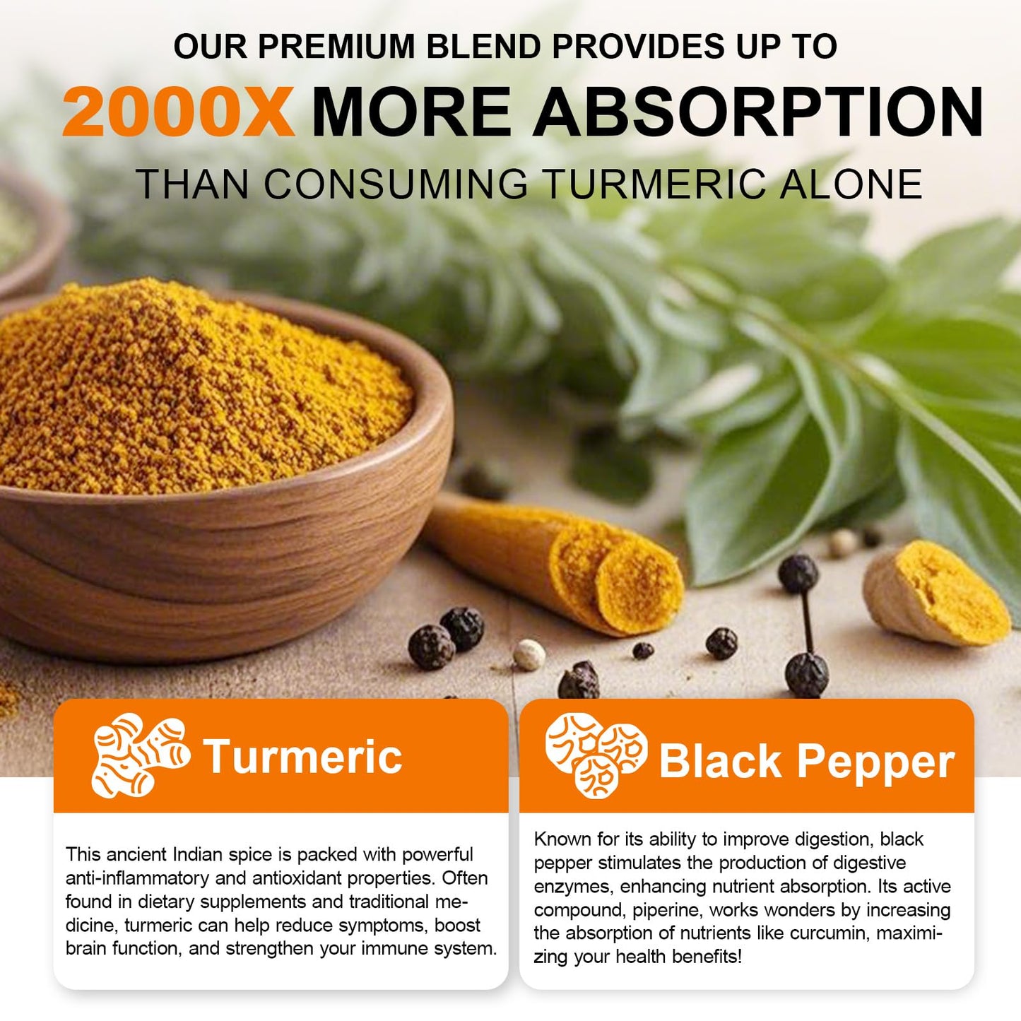 Vceeoy Turmeric and Ginger Capsule 1500mg with Black Pepper Extract & 95% Curcuminoids, Joint Pain Support, 1 Count
