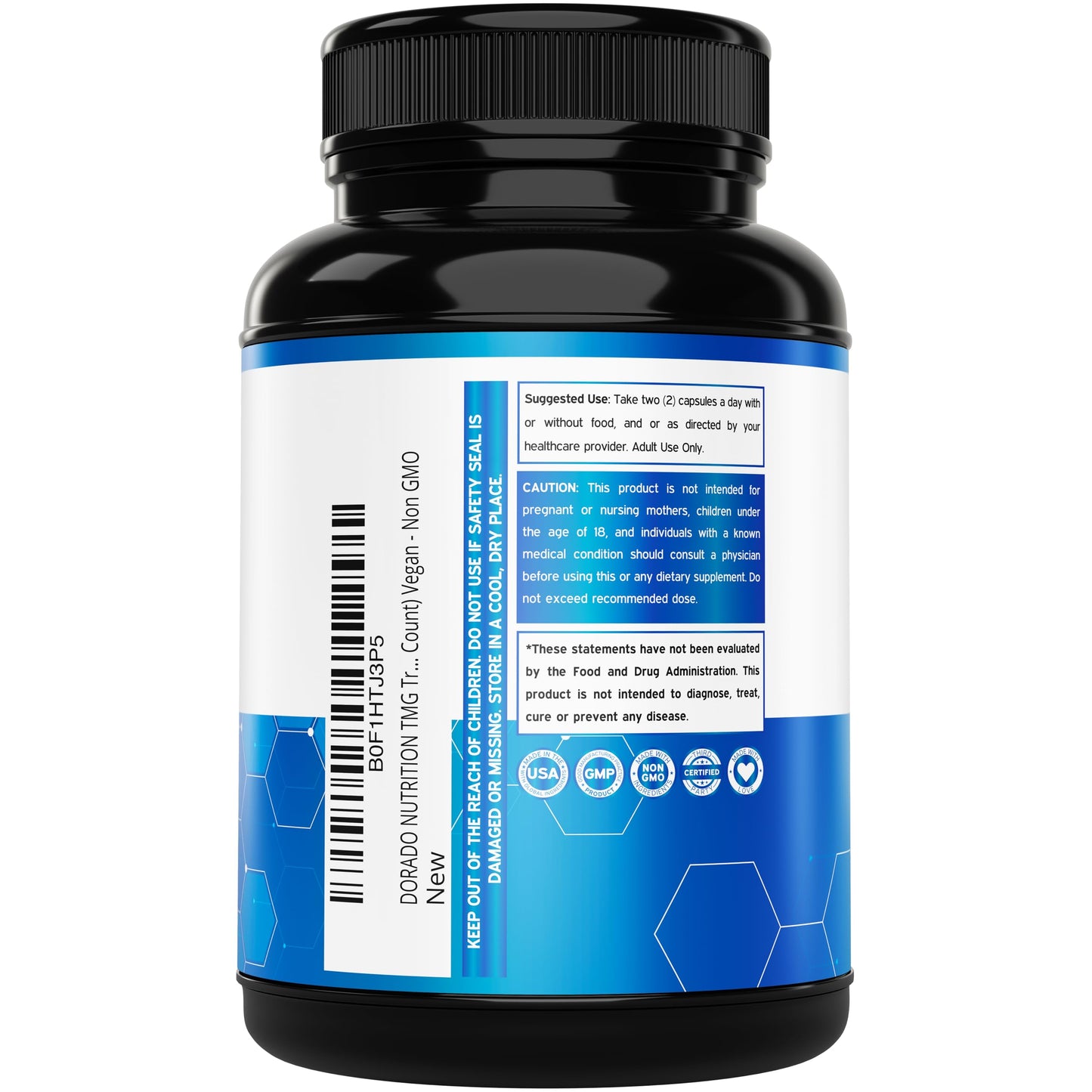 Dorado Nutrition TMG Trimethylglycine Supplement 1,000mg Capsule, 180 Count