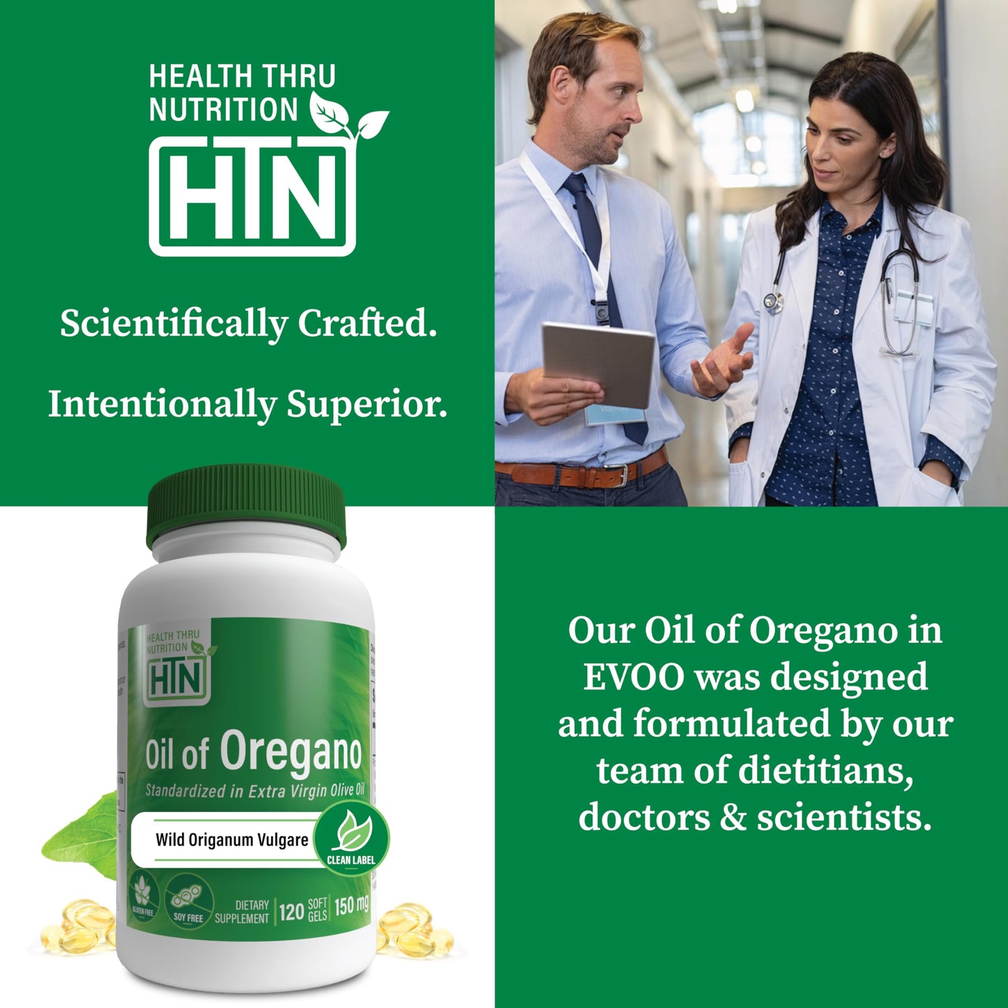 Health Thru Nutrition Oil of Oregano Supplement Softgels 120